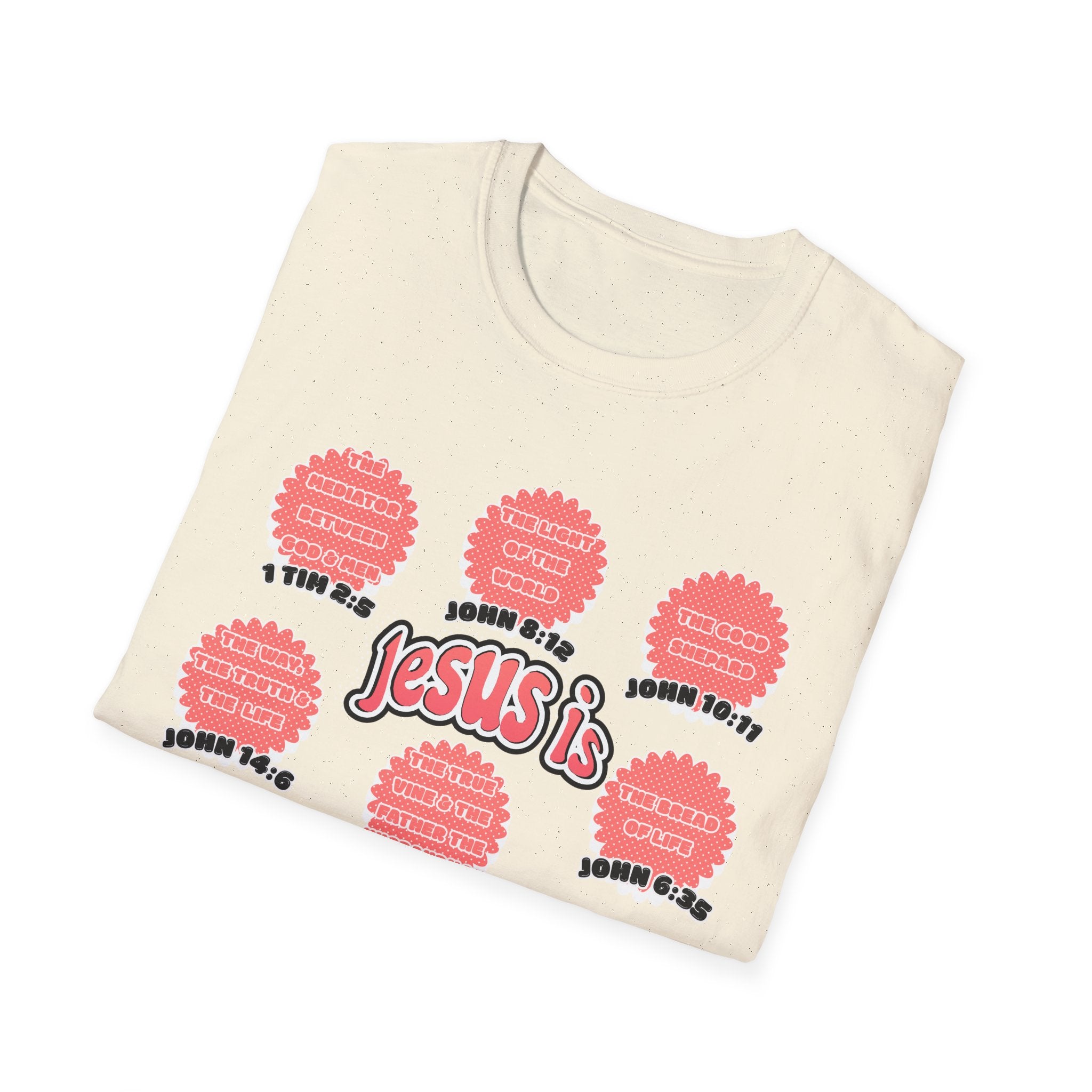 Women's 'Jesus is' T-Shirt — Inspirational Christian Scripture Tee (John 3:16, John 10:27)