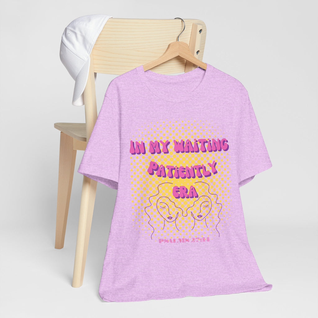 Women's 'In my Waiting Patiently Era' Tee - Yellow Graphic Jersey Short Sleeve