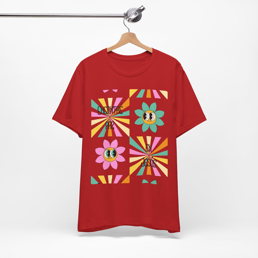 Woman's Spanish "Encontré paz en Jesús"- Camisa Retro Español