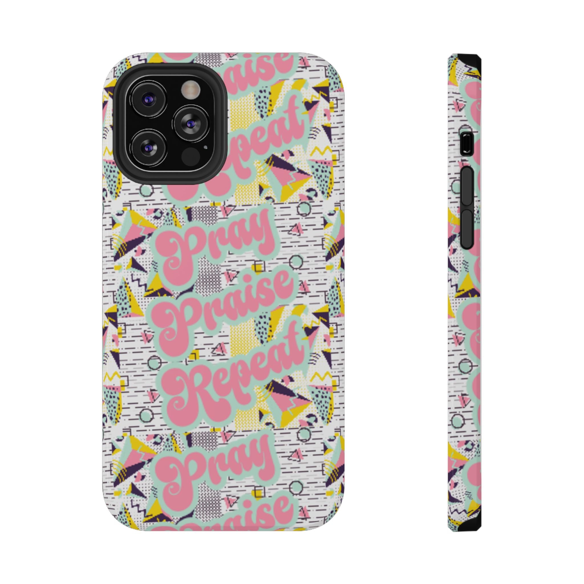 Retro Pray Praise Repeat Women's  Phone Case- Impact-Resistant Cases