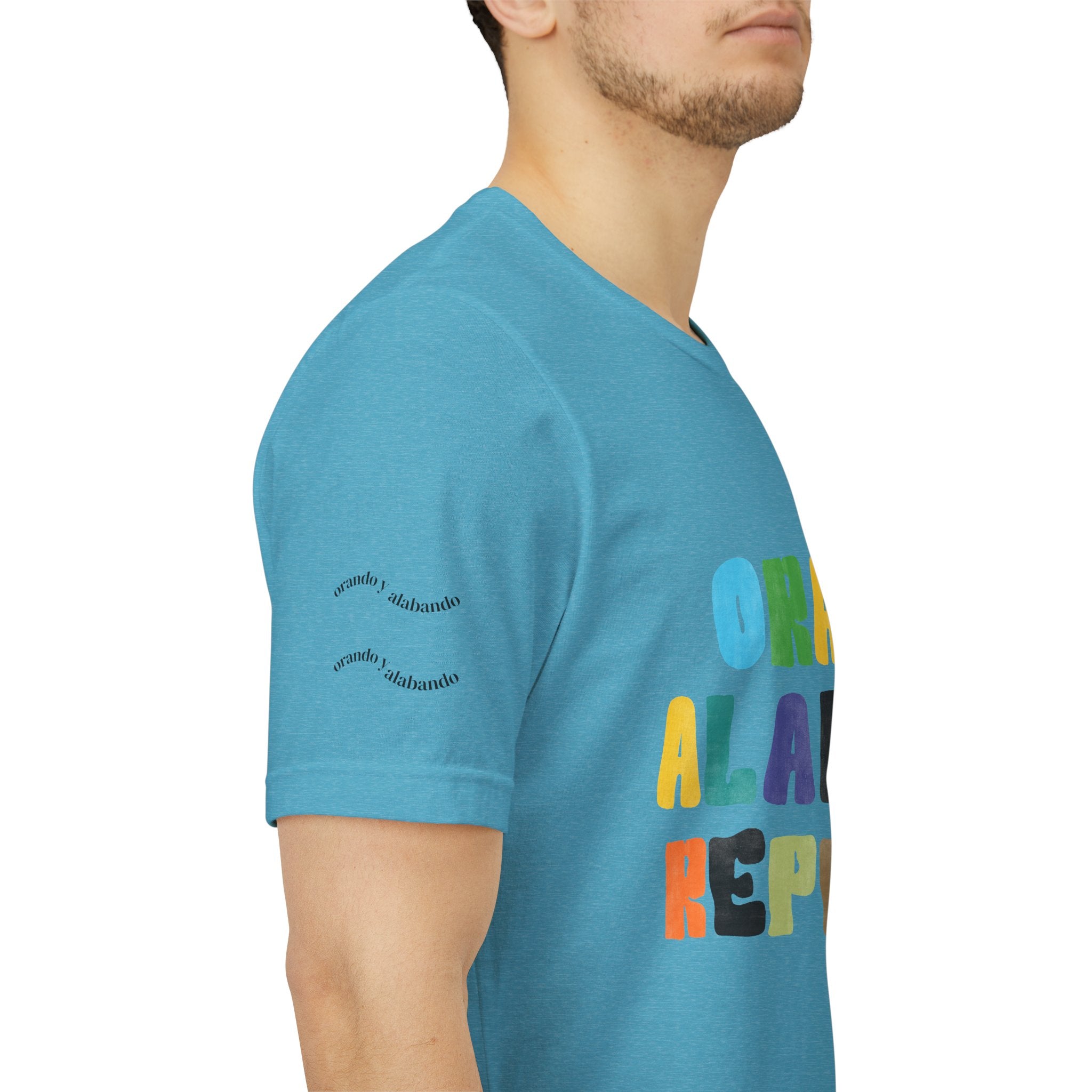 Men's Bilingual "Orar Alabar Repeat" T-Shirt – Camisa de hombres Bilingüe
