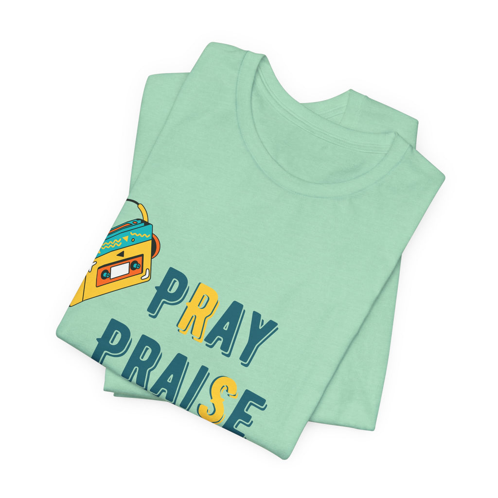 Men's Pray Praise Repeat T-Shirt — Vintage Boombox Christian Tee