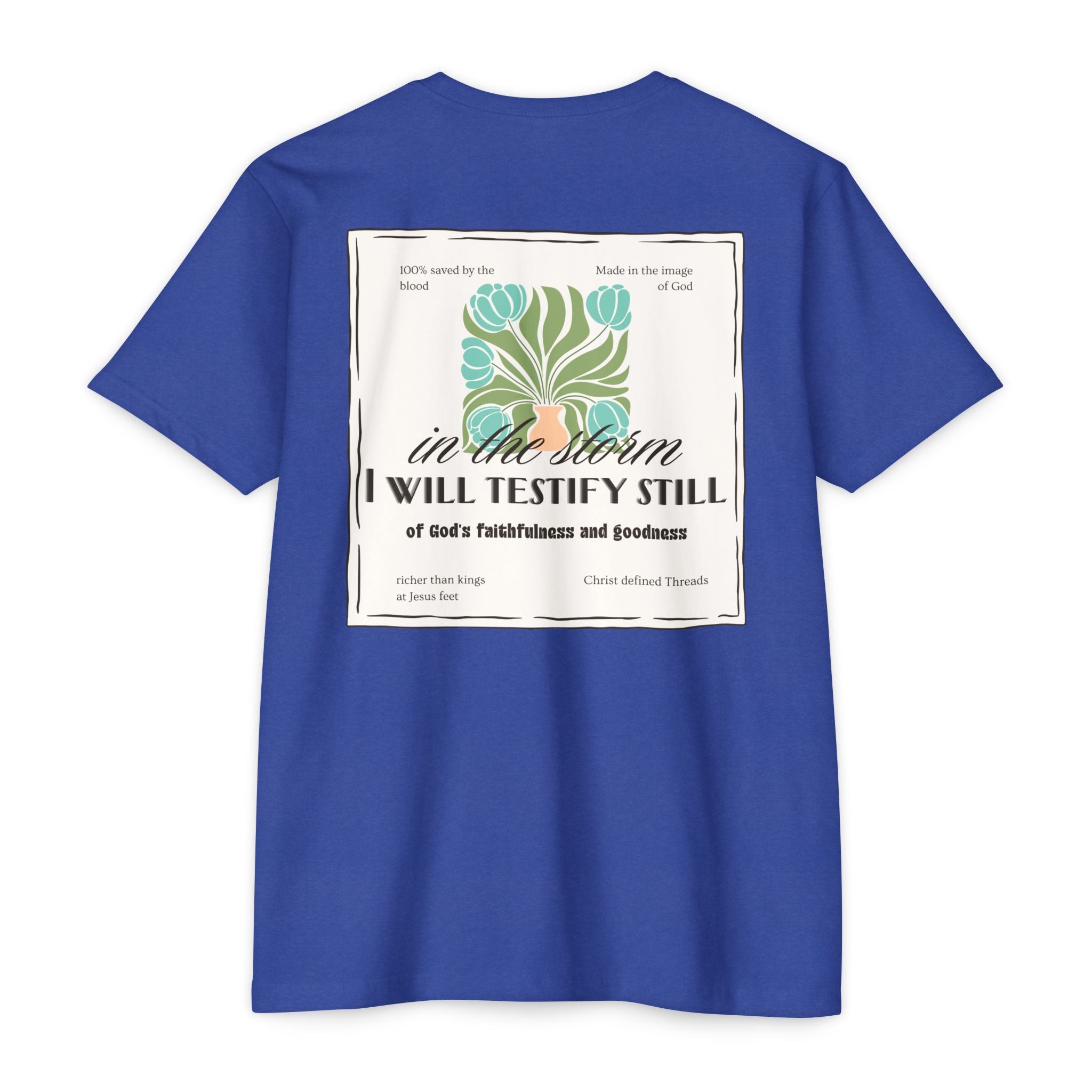 Women's  Faith Graphic T-Shirt — "In the Storm I Will Testify Still" Christian Tee