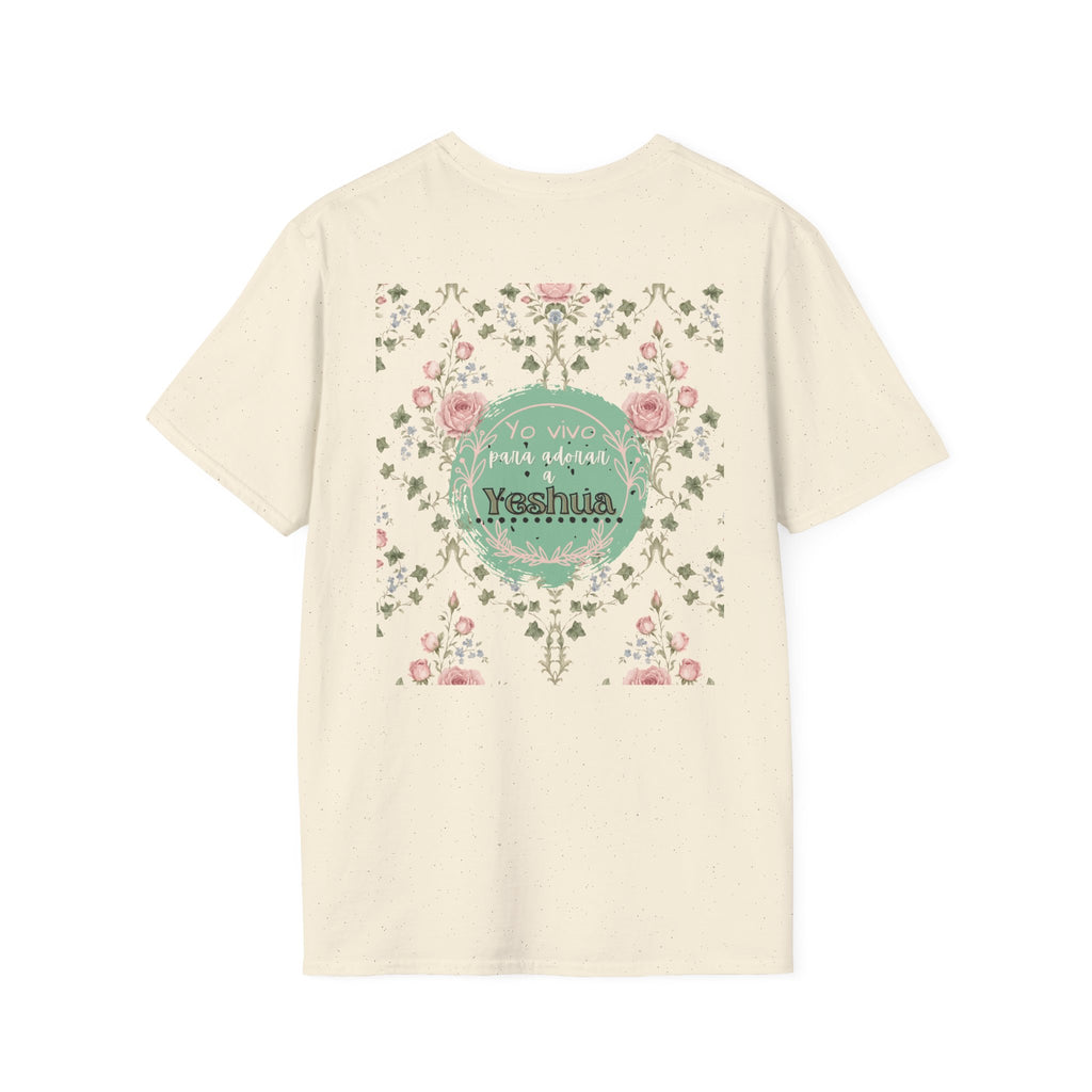 "Yo vivo para adorar a Yeshua" Camisa — Rosas y Color Menta Diseño