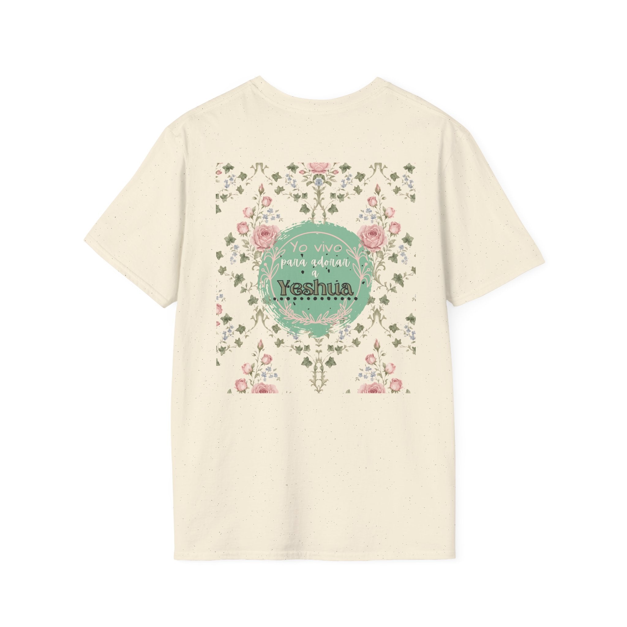 "Yo vivo para adorar a Yeshua" Camisa — Rosas y Color Menta Diseño