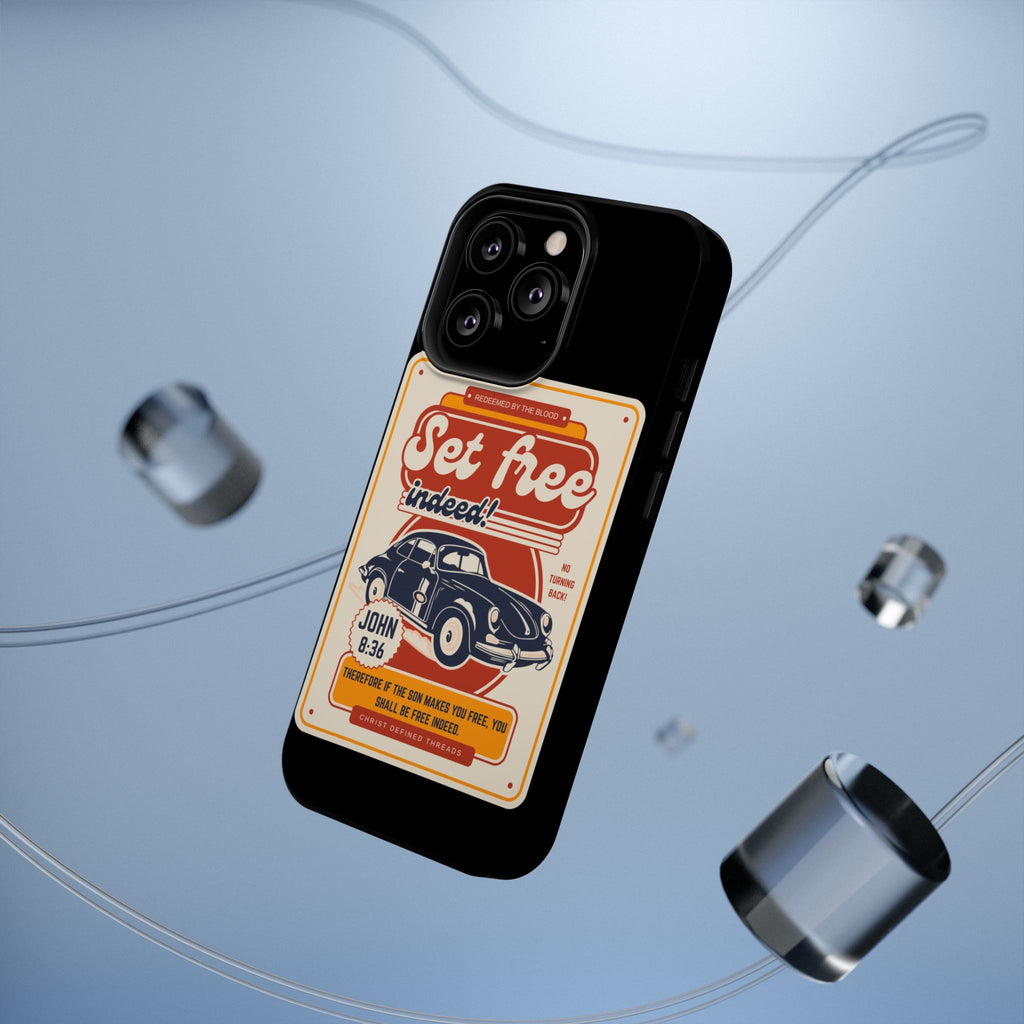 Men's 'Set free indeed' Vintage Graphic Phone Case — Magnetic Impact-Resistant
