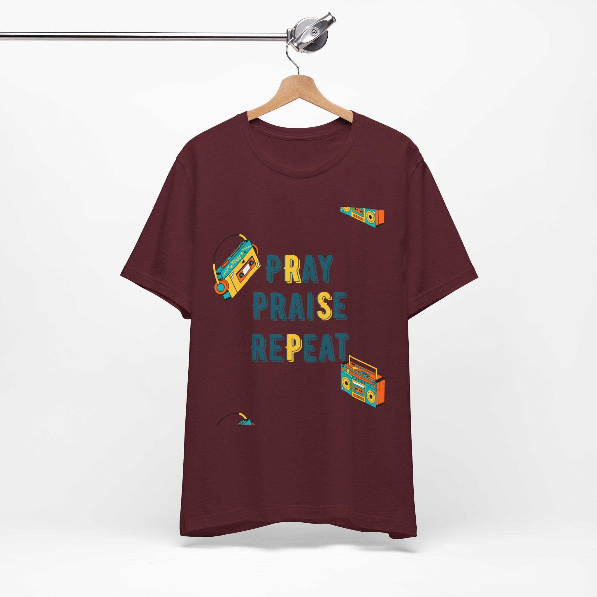 Pray Praise Repeat T-Shirt — Vintage Boombox Christian Tee