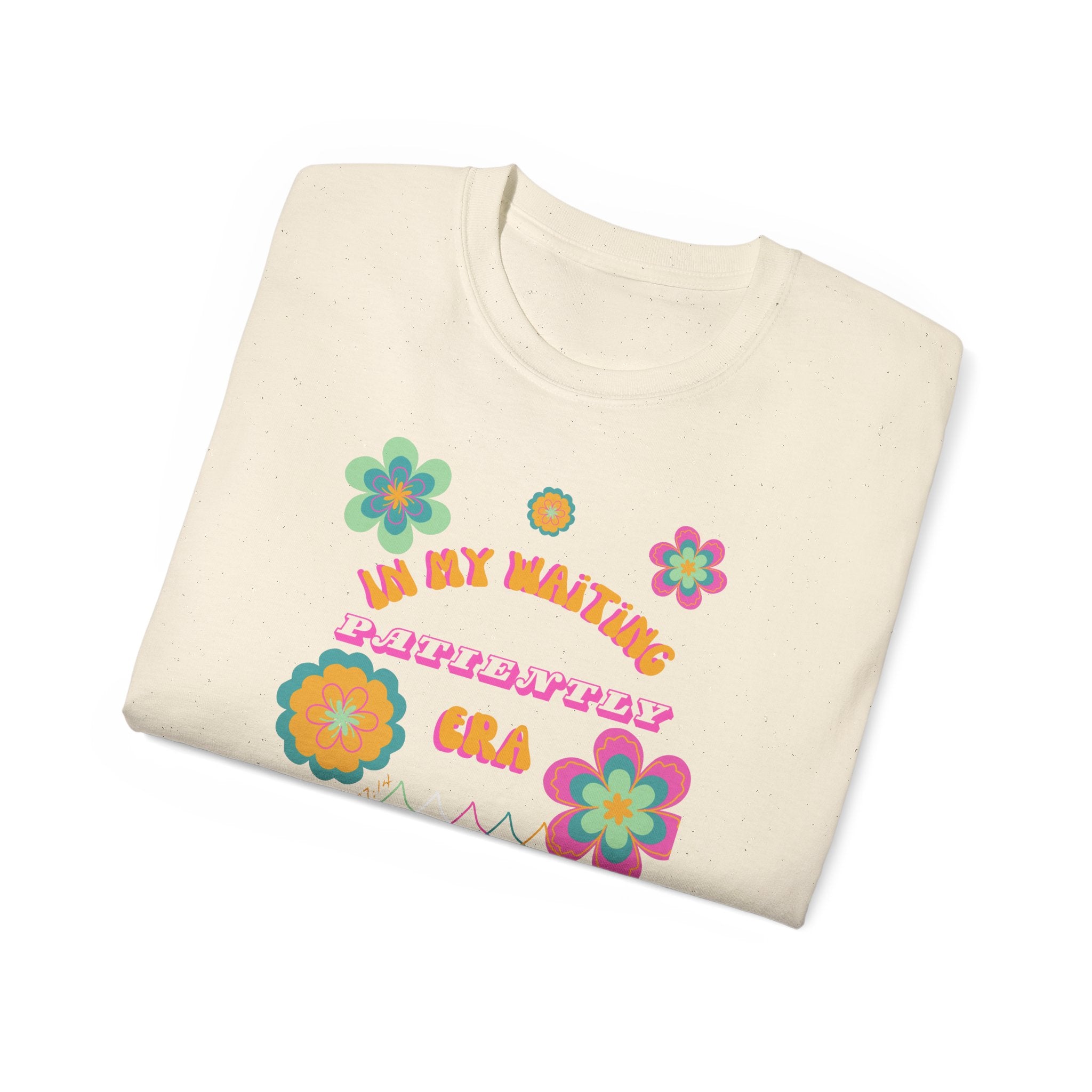 Retro Floral "In My Waiting Patiently Era" Ladies' V-Neck T-Shirt