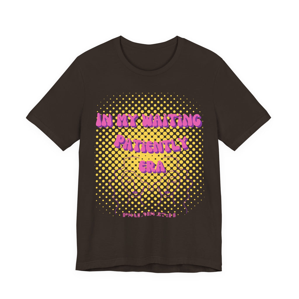 Women's 'In my Waiting Patiently Era' Tee - Yellow Graphic Jersey Short Sleeve