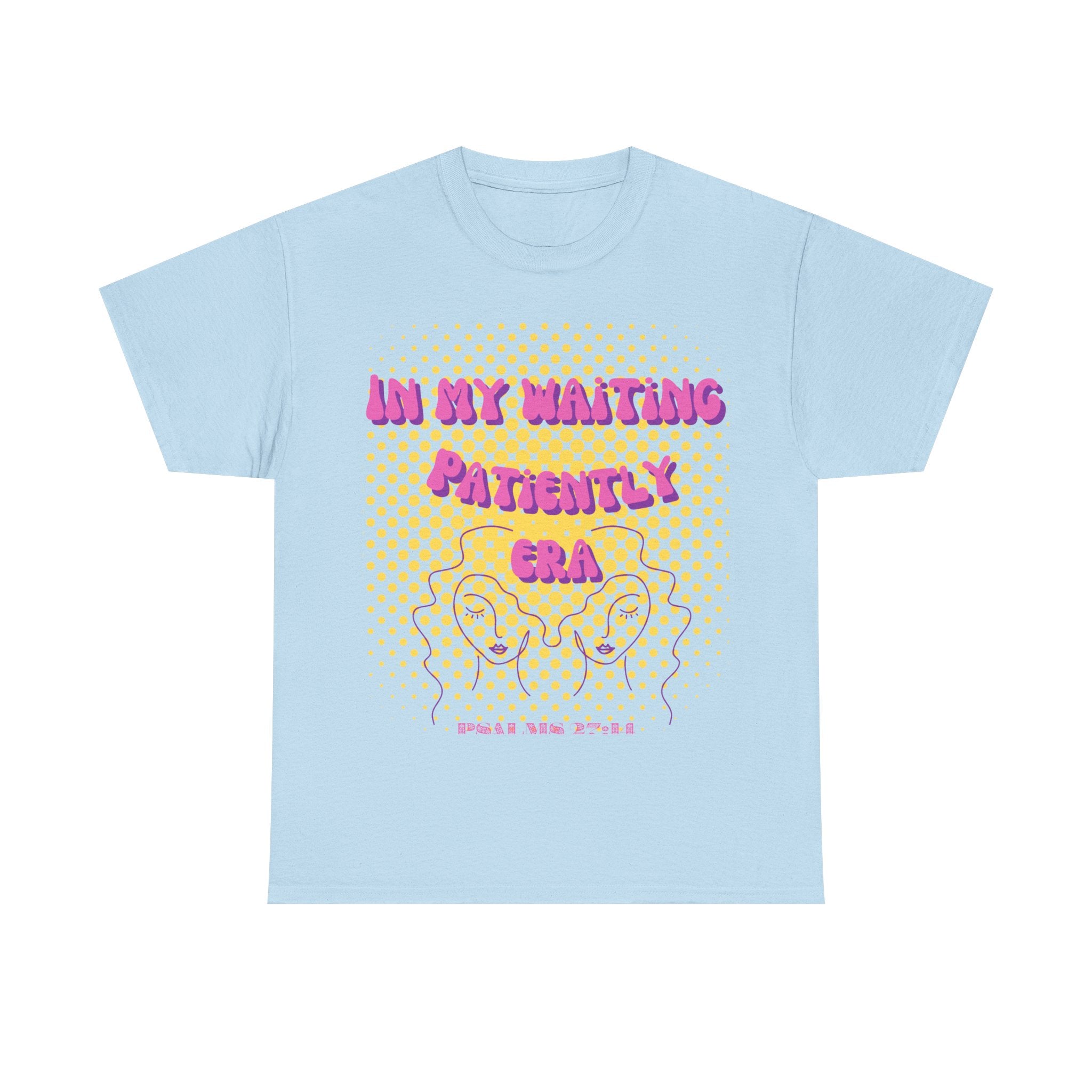 Women's 'In my Waiting Patiently Era' Tee - Yellow Graphic Jersey Short Sleeve