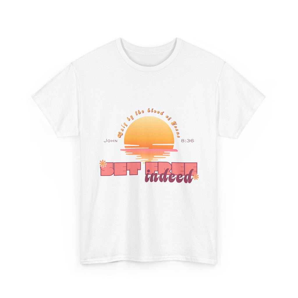 Women's 'Set free indeed' John 8:36- Heavy Cotton Tee