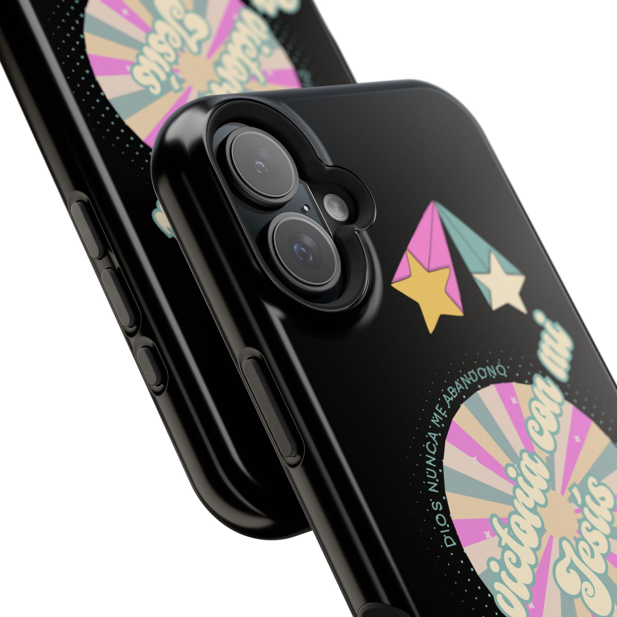 Mujeres Cover de Telefono Magnético e Impacto Resistente— "En Victoria con mi Jesús" Retro Star Design