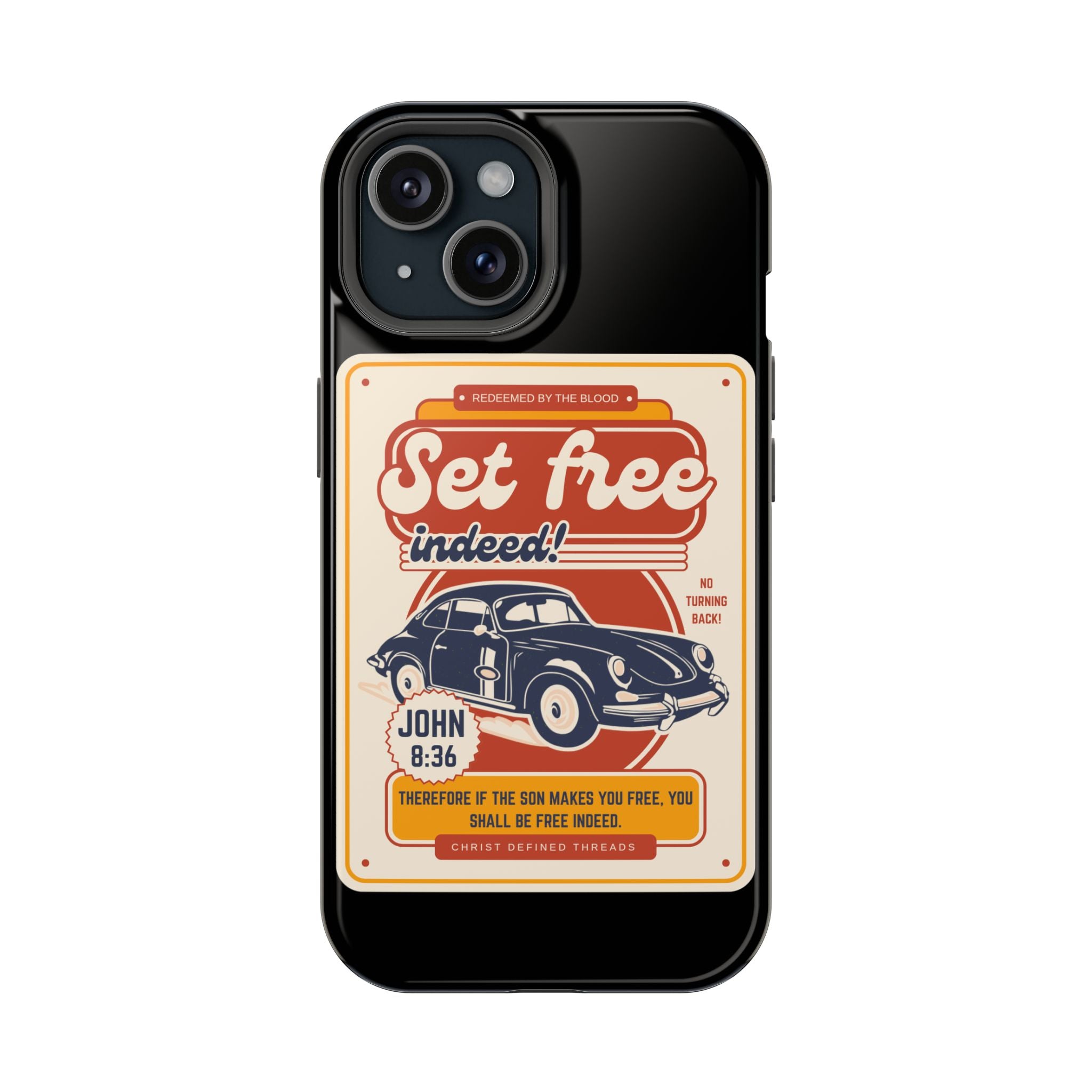 Men's 'Set free indeed' Vintage Graphic Phone Case — Magnetic Impact-Resistant