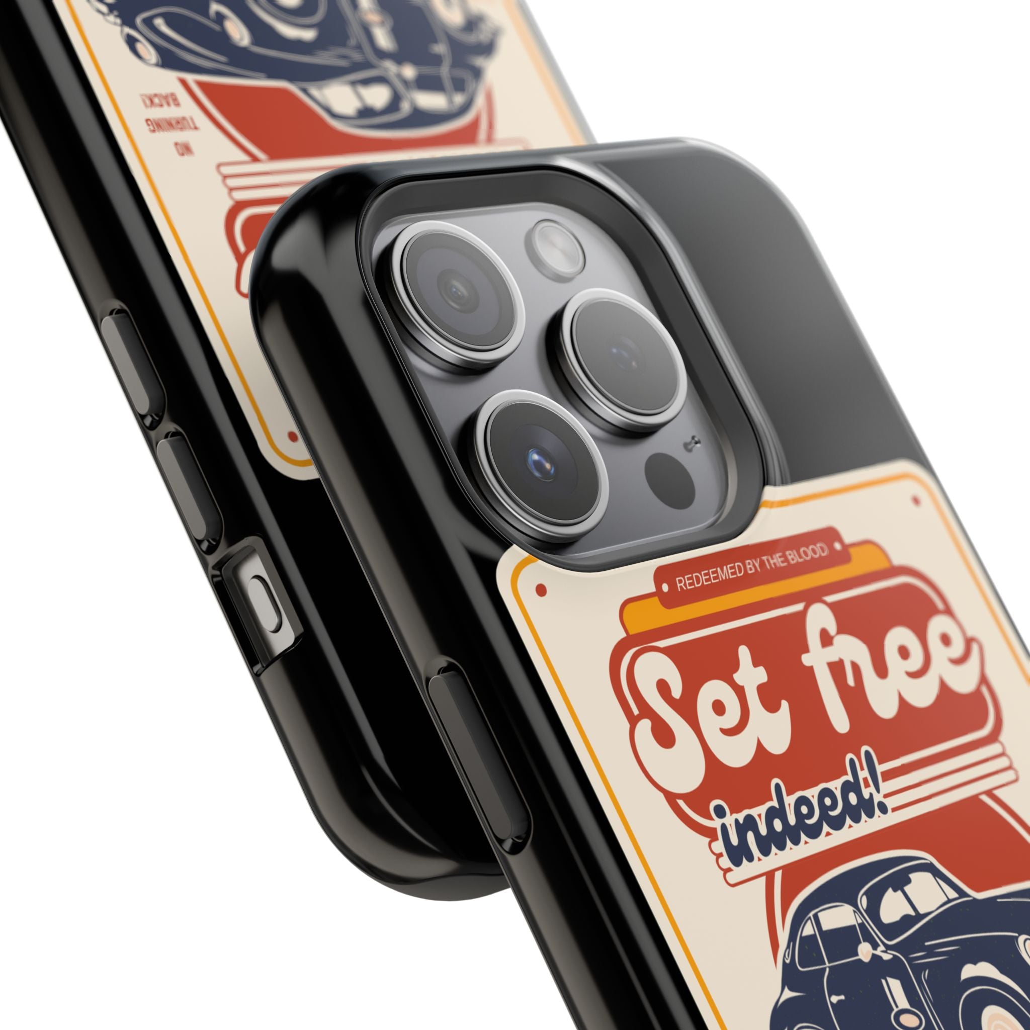 Men's 'Set free indeed' Vintage Graphic Phone Case — Magnetic Impact-Resistant