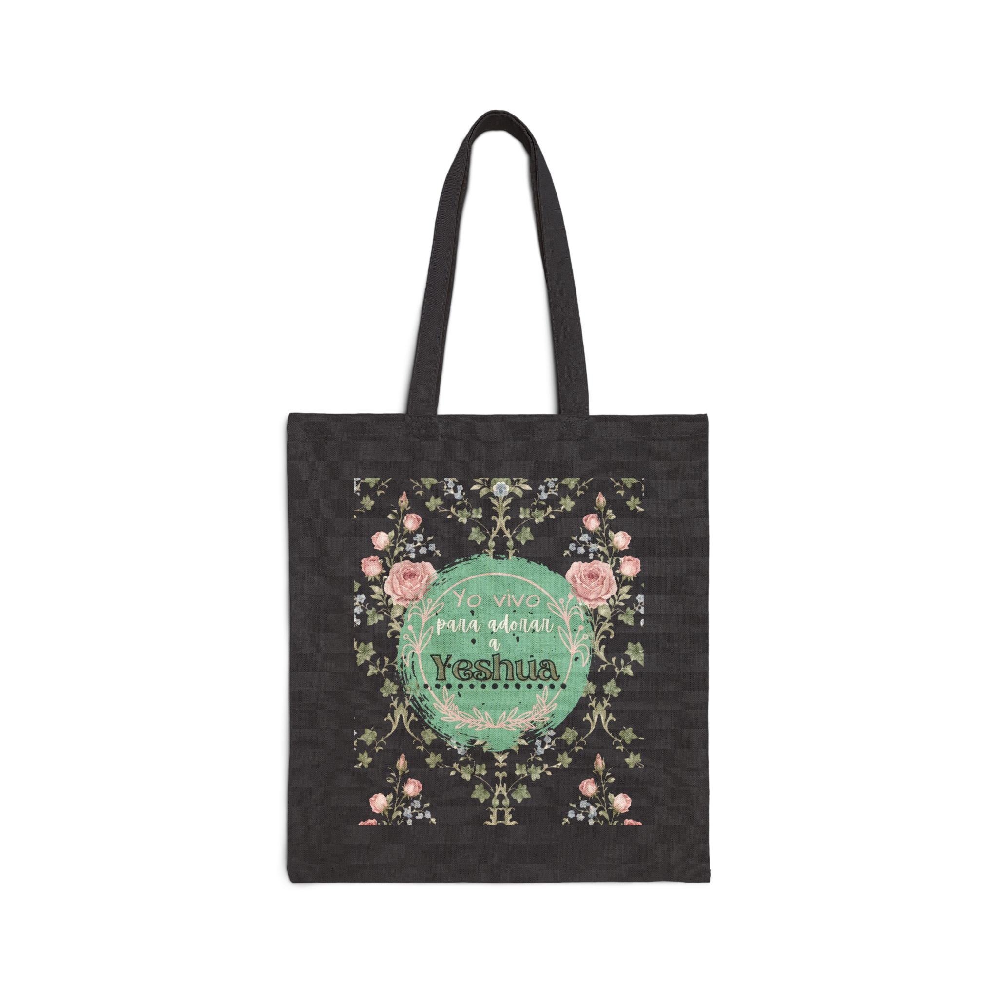 Bolsa Floral Vintage para Mujeres — 'Yo vivo para adorar a Yeshua'