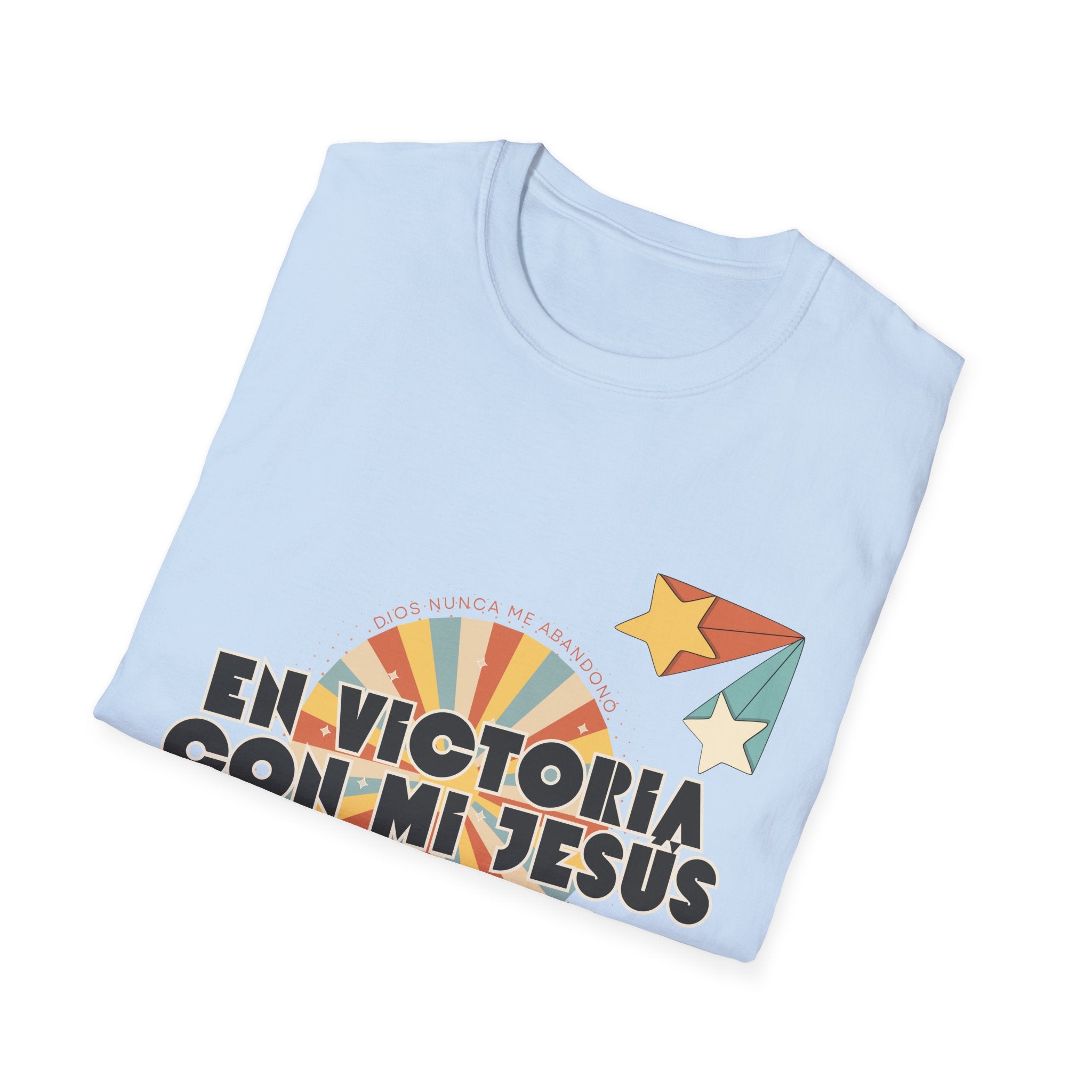 Camisa “En Victoria con mi Jesús” Varones Estilo Retro Sunrise