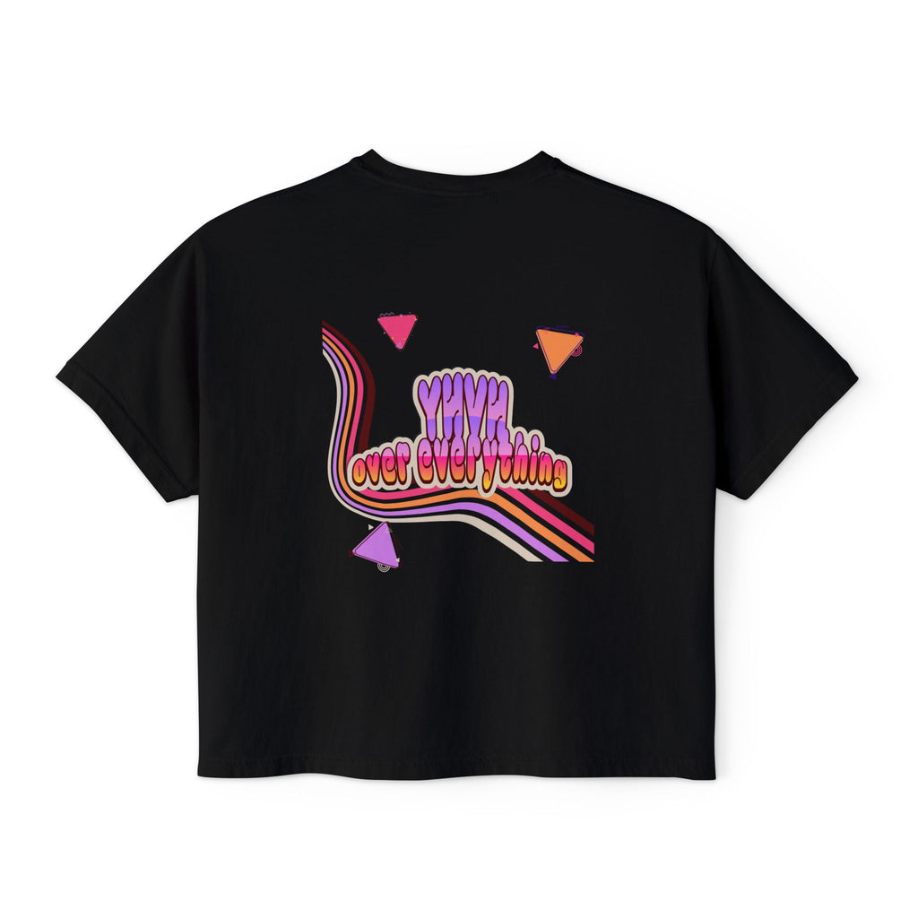 Retro 'YHVH over everything' Boxy Tee — Women's 90s Vibe Graphic T-Shirt