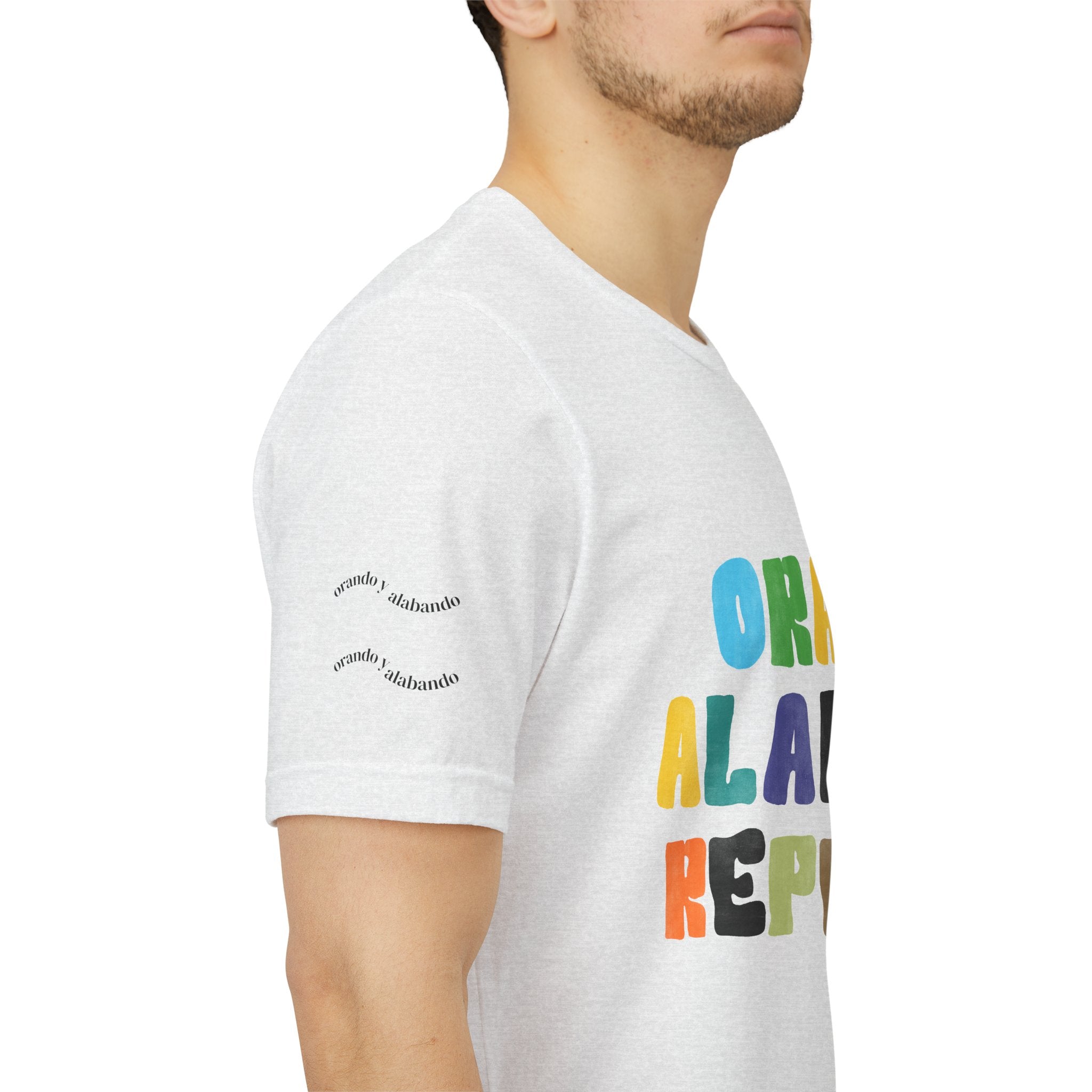 Men's Bilingual "Orar Alabar Repeat" T-Shirt – Camisa de hombres Bilingüe