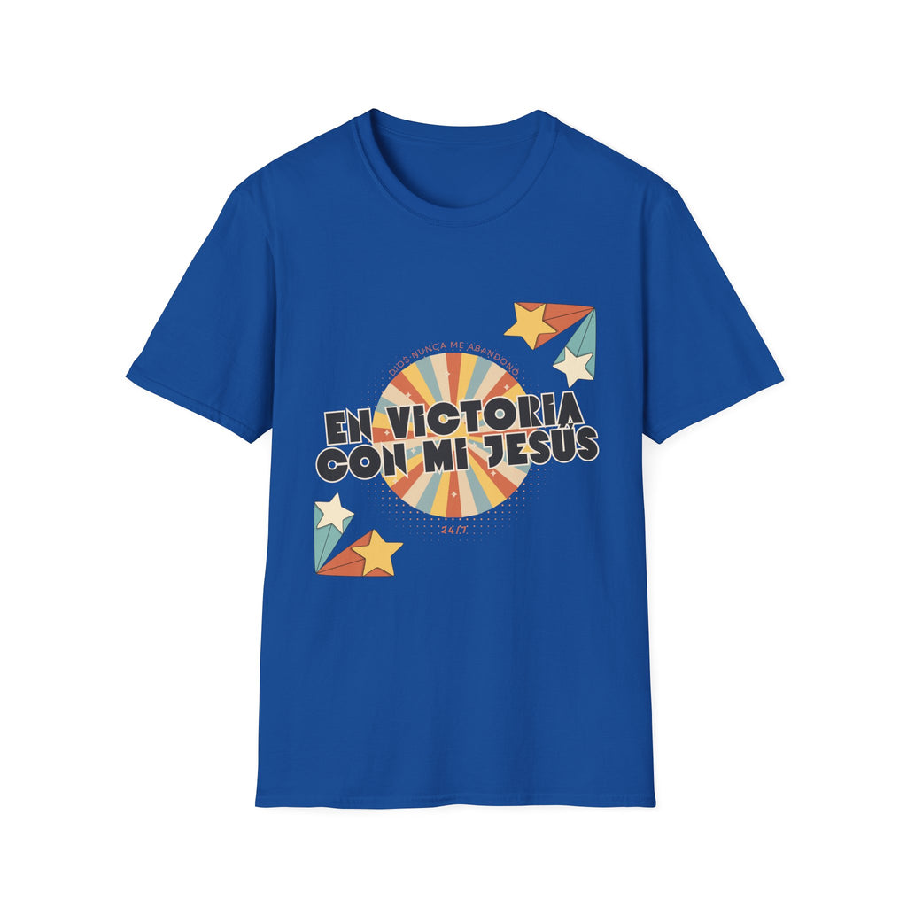 Camisa “En Victoria con mi Jesús” Varones Estilo Retro Sunrise