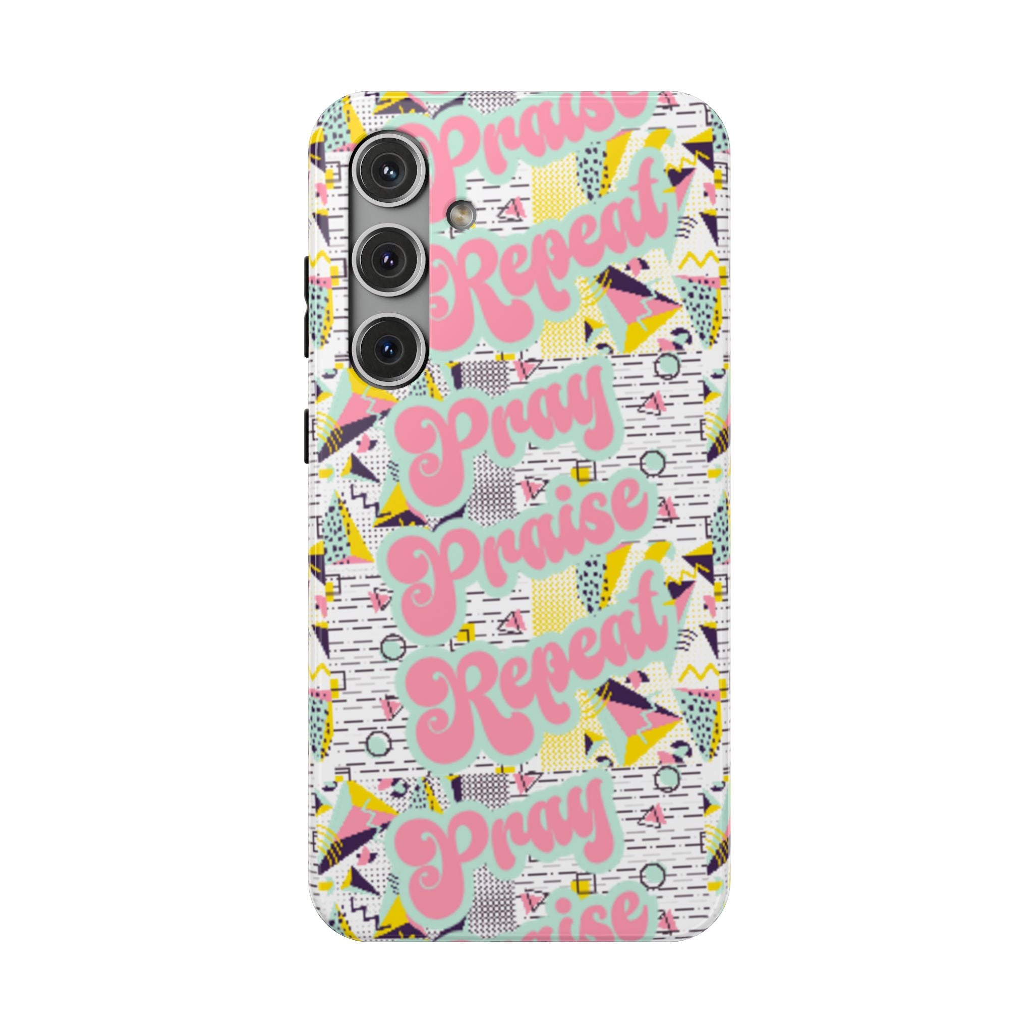 Retro Pray Praise Repeat Women's  Phone Case- Impact-Resistant Cases