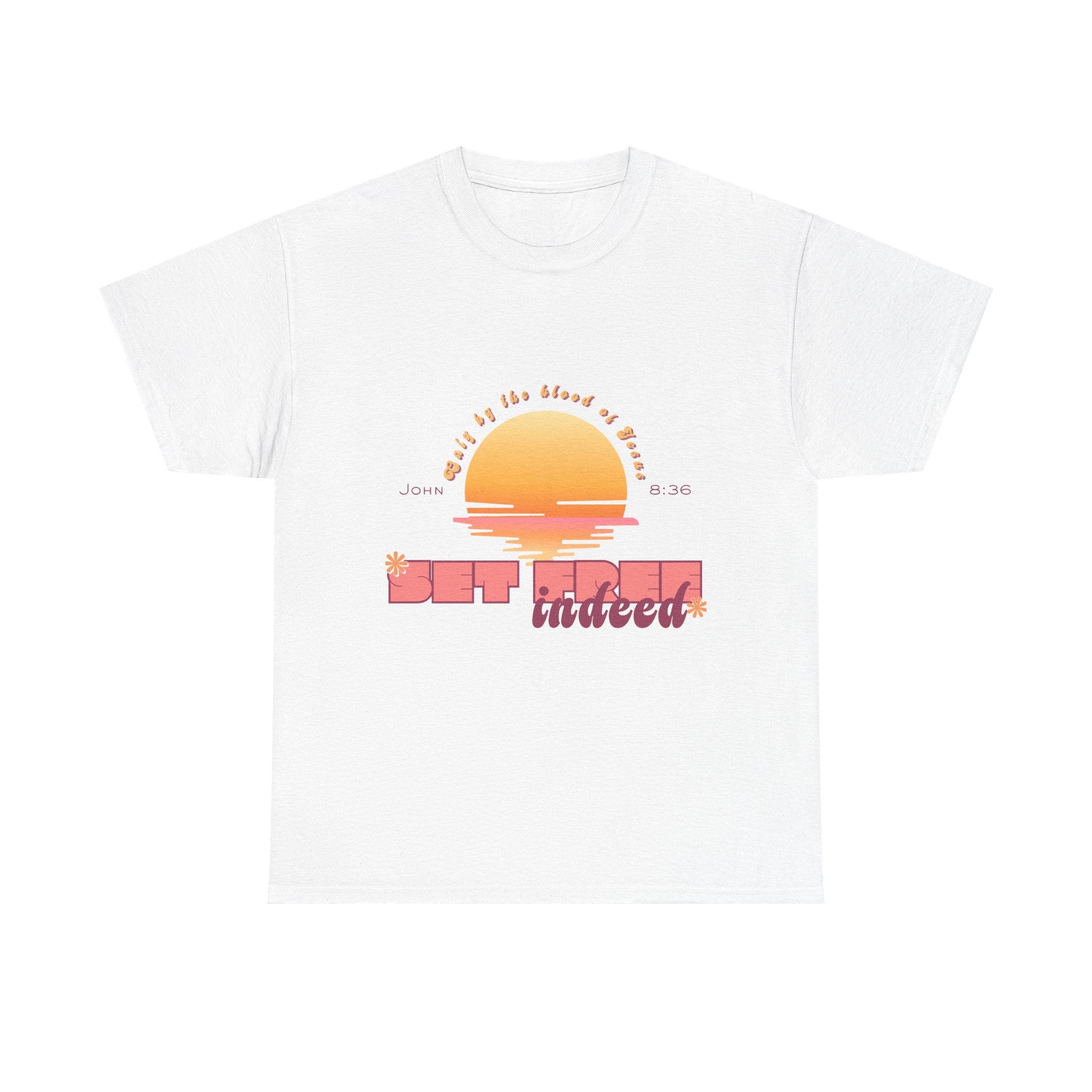 Women's 'Set free indeed' John 8:36- Heavy Cotton Tee