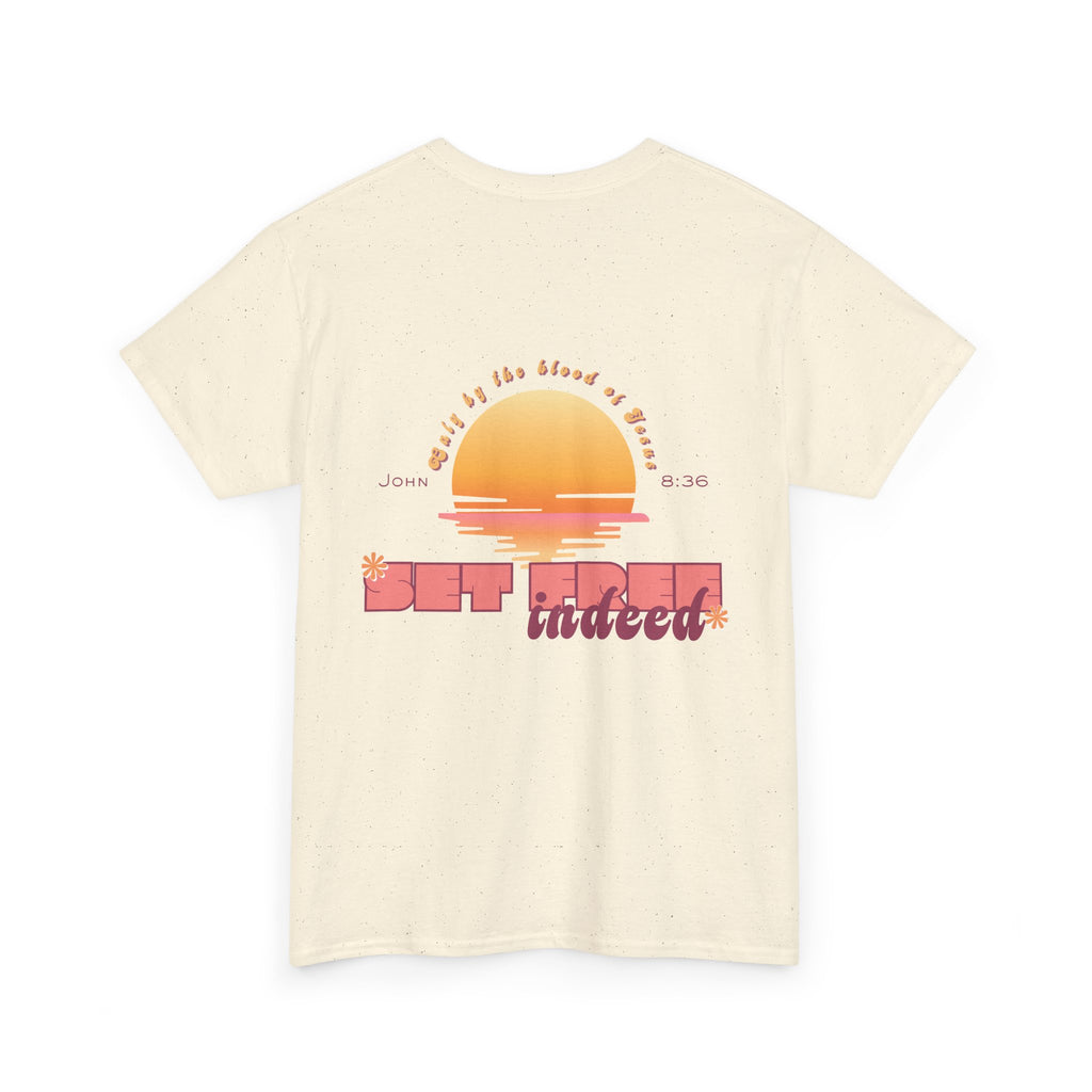 Women's 'Set free indeed' John 8:36- Heavy Cotton Tee