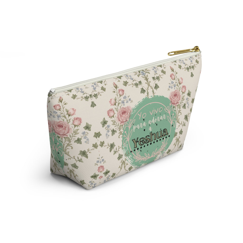 Floral 'Yo vivo para adorar Yeshua' Bolsita