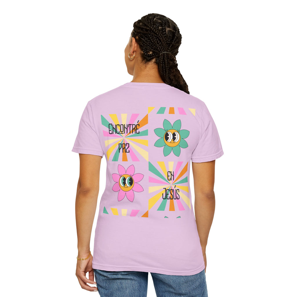 Woman's Spanish "Encontré paz en Jesús"- Camisa Retro Español