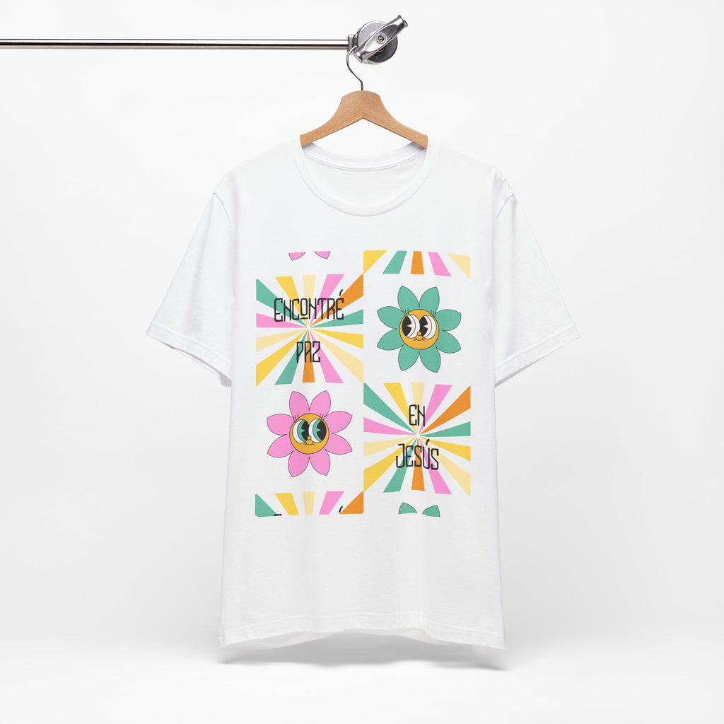 Woman's Spanish "Encontré paz en Jesús"- Camisa Retro Español