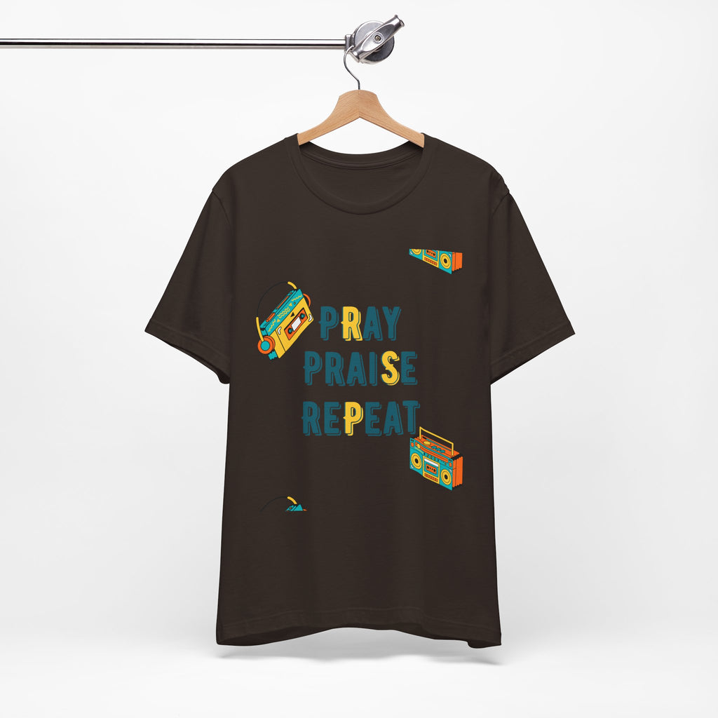 Pray Praise Repeat T-Shirt — Vintage Boombox Christian Tee