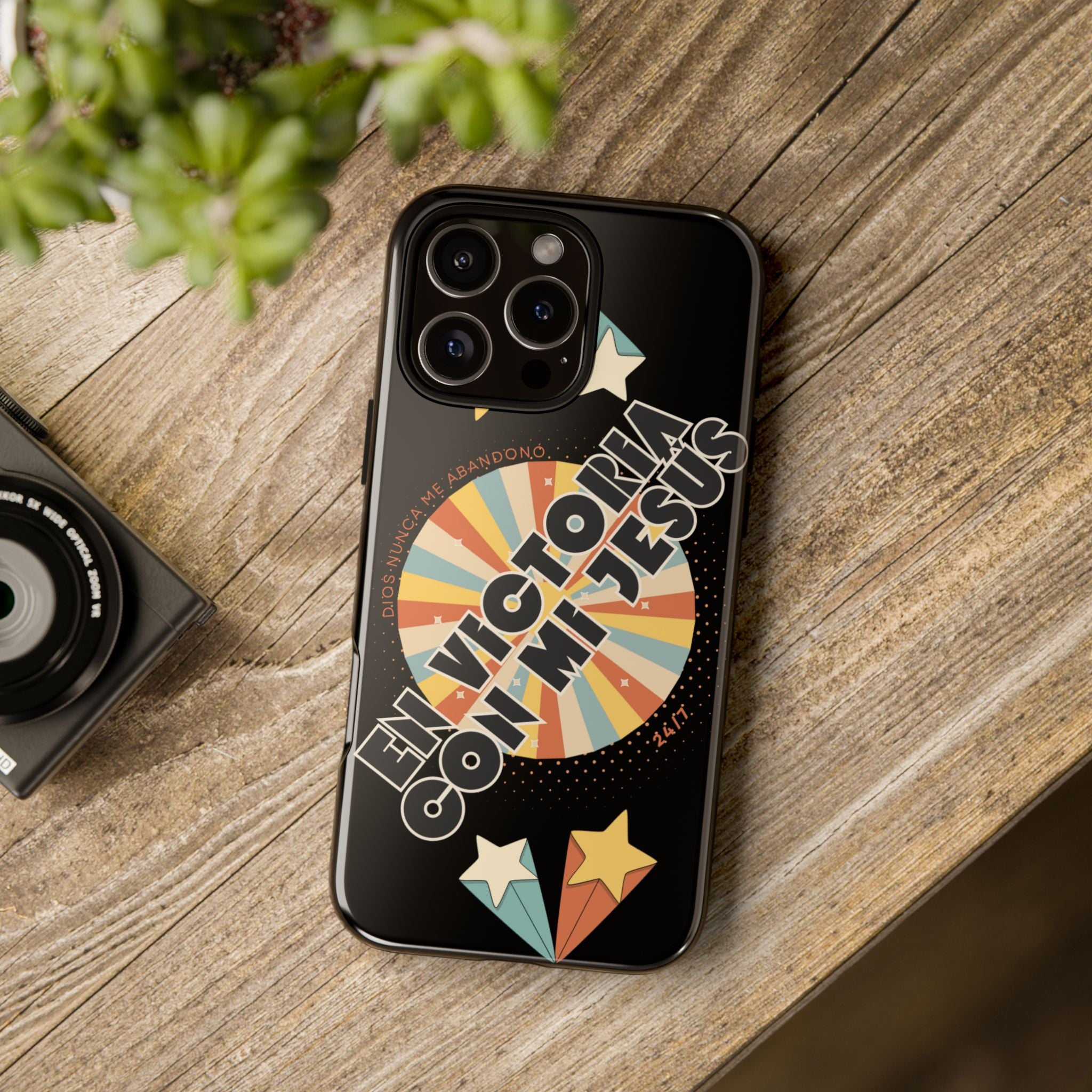'En Victoria Con Jesús' Retro Protección de telefono