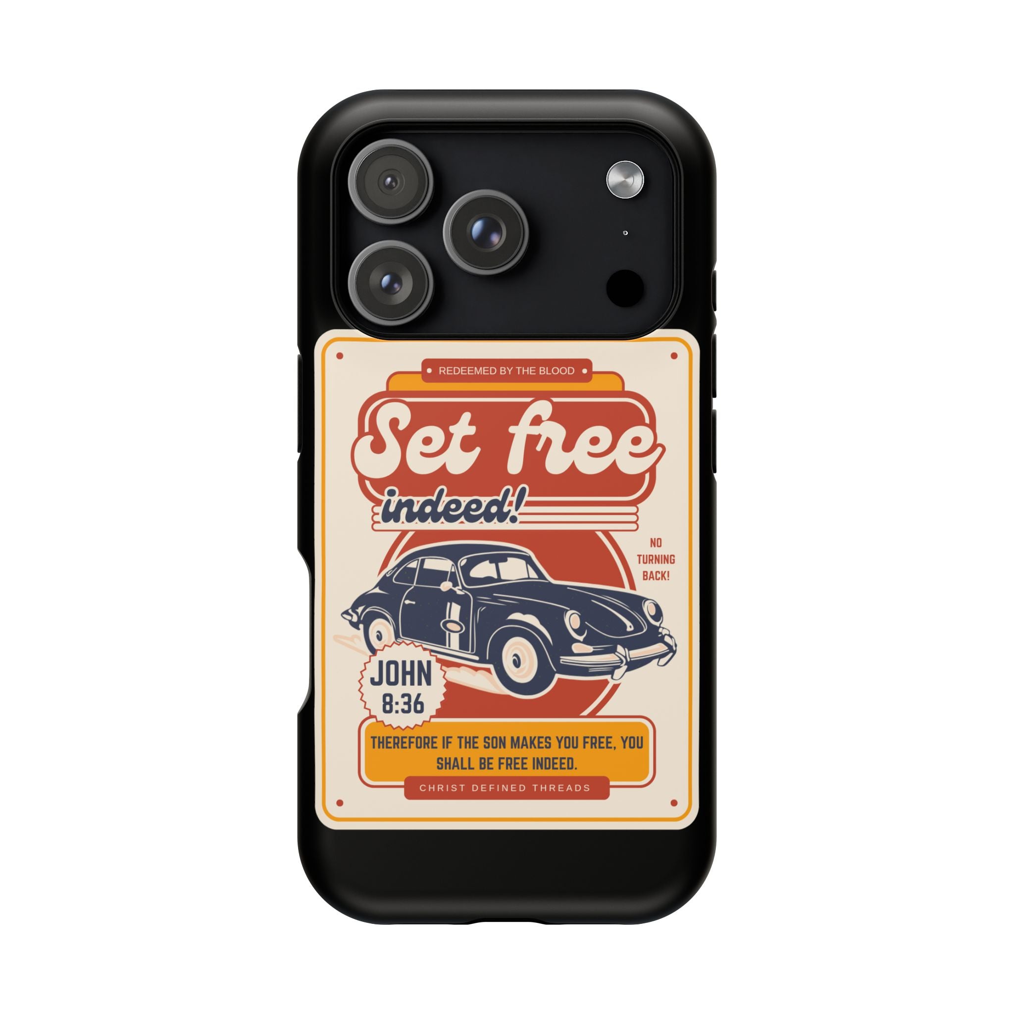 Men's 'Set free indeed' Vintage Graphic Phone Case — Magnetic Impact-Resistant