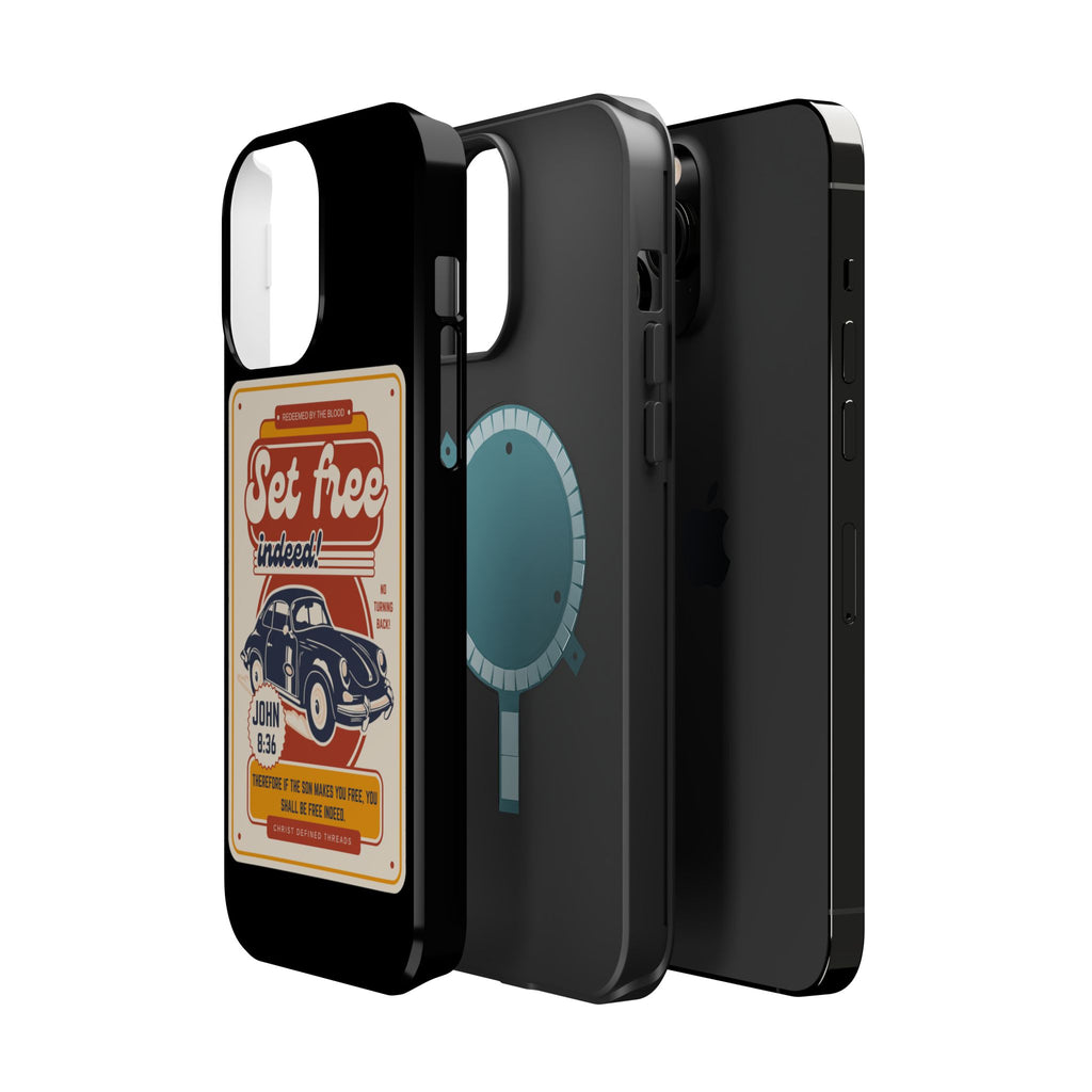 Men's 'Set free indeed' Vintage Graphic Phone Case — Magnetic Impact-Resistant