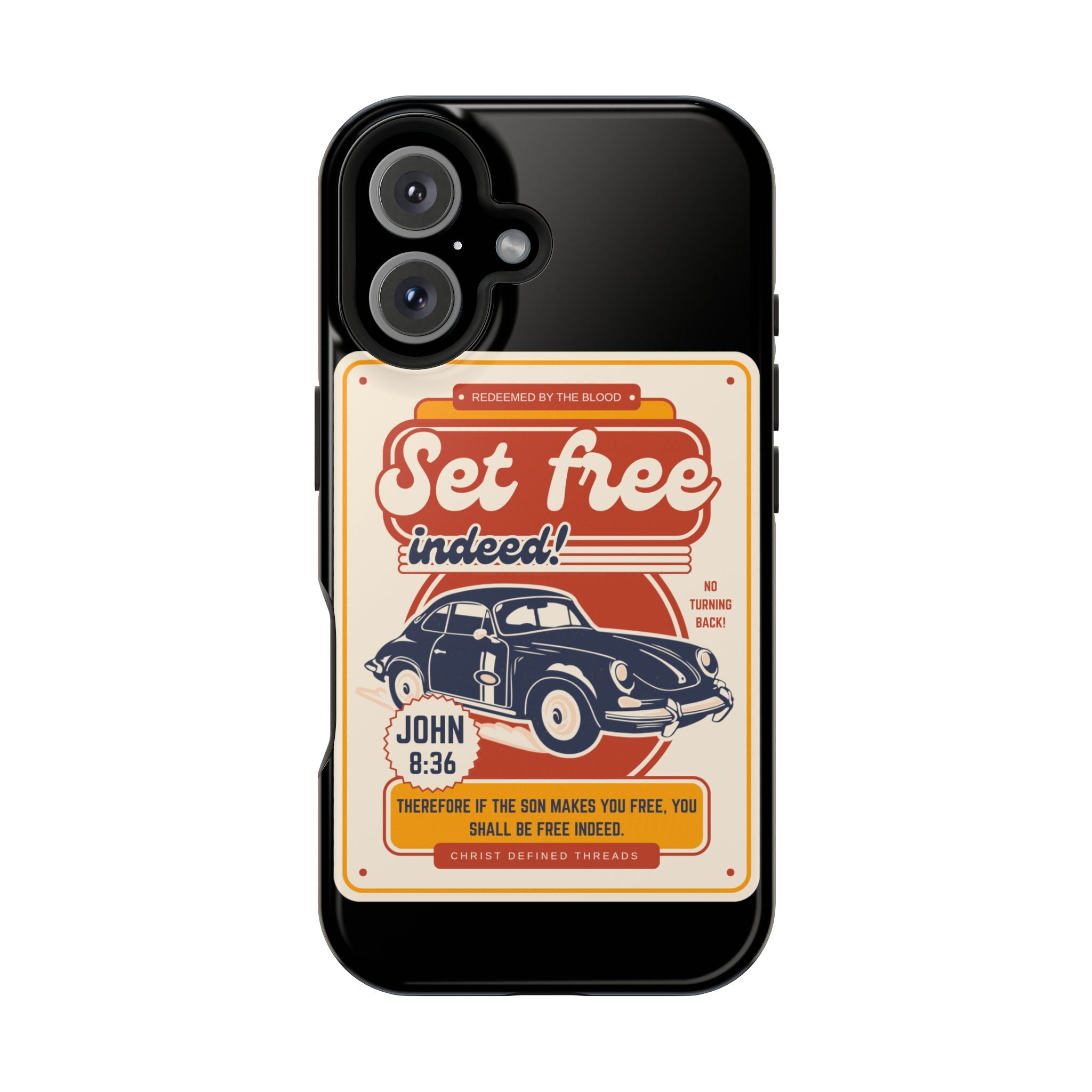 Men's 'Set free indeed' Vintage Graphic Phone Case — Magnetic Impact-Resistant