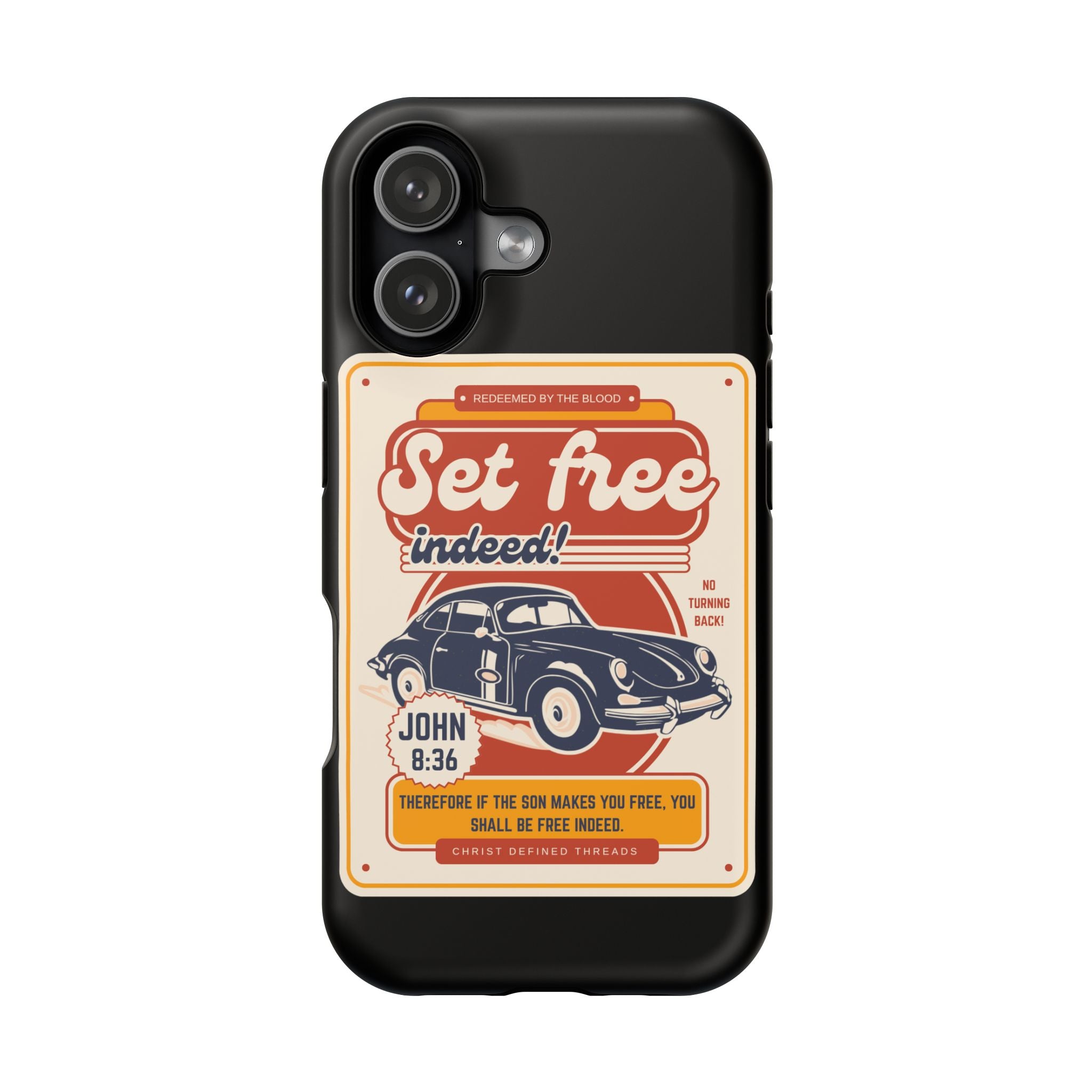 Men's 'Set free indeed' Vintage Graphic Phone Case — Magnetic Impact-Resistant