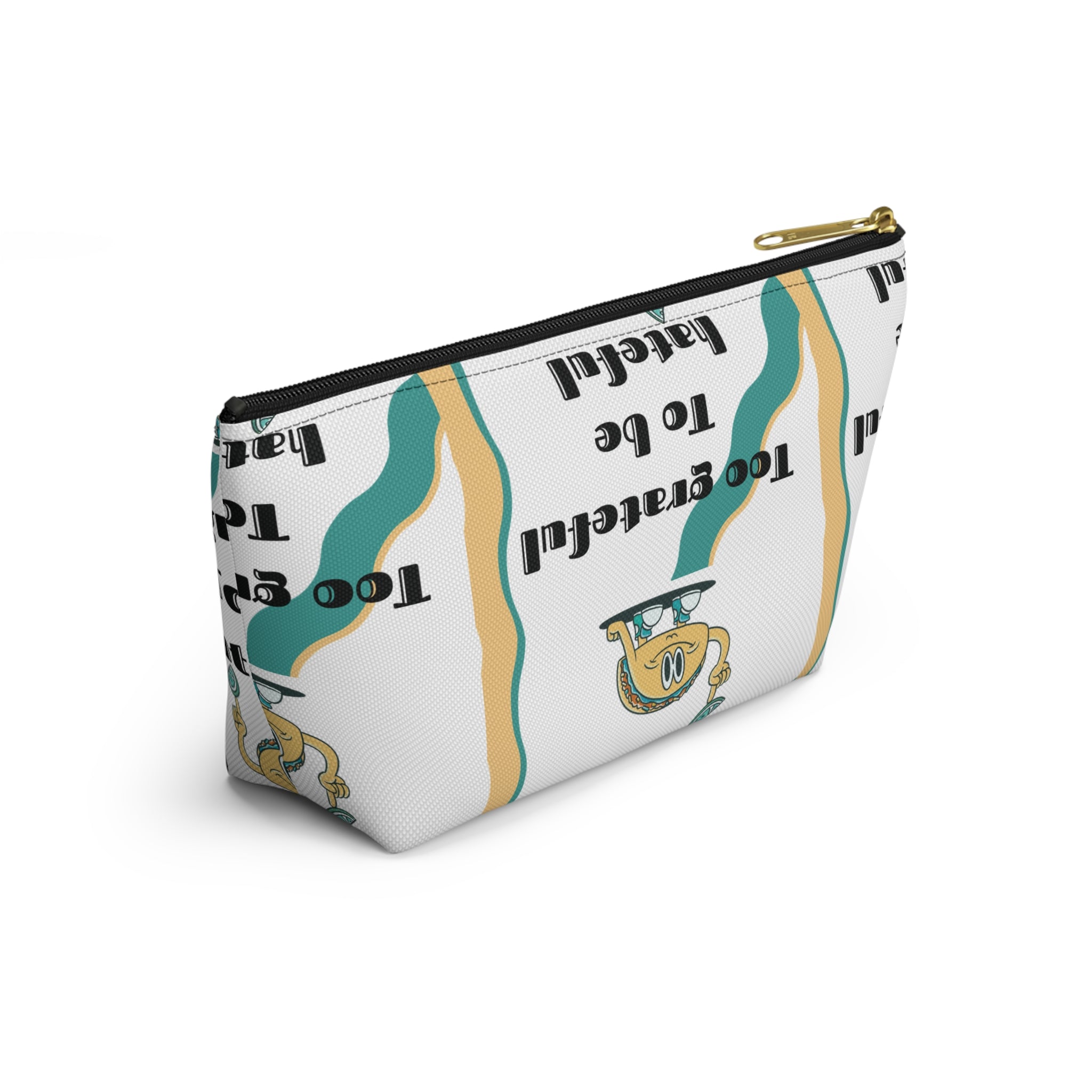 Too Grateful To Be Hateful Accessory Pouch — Retro Smiley Bag