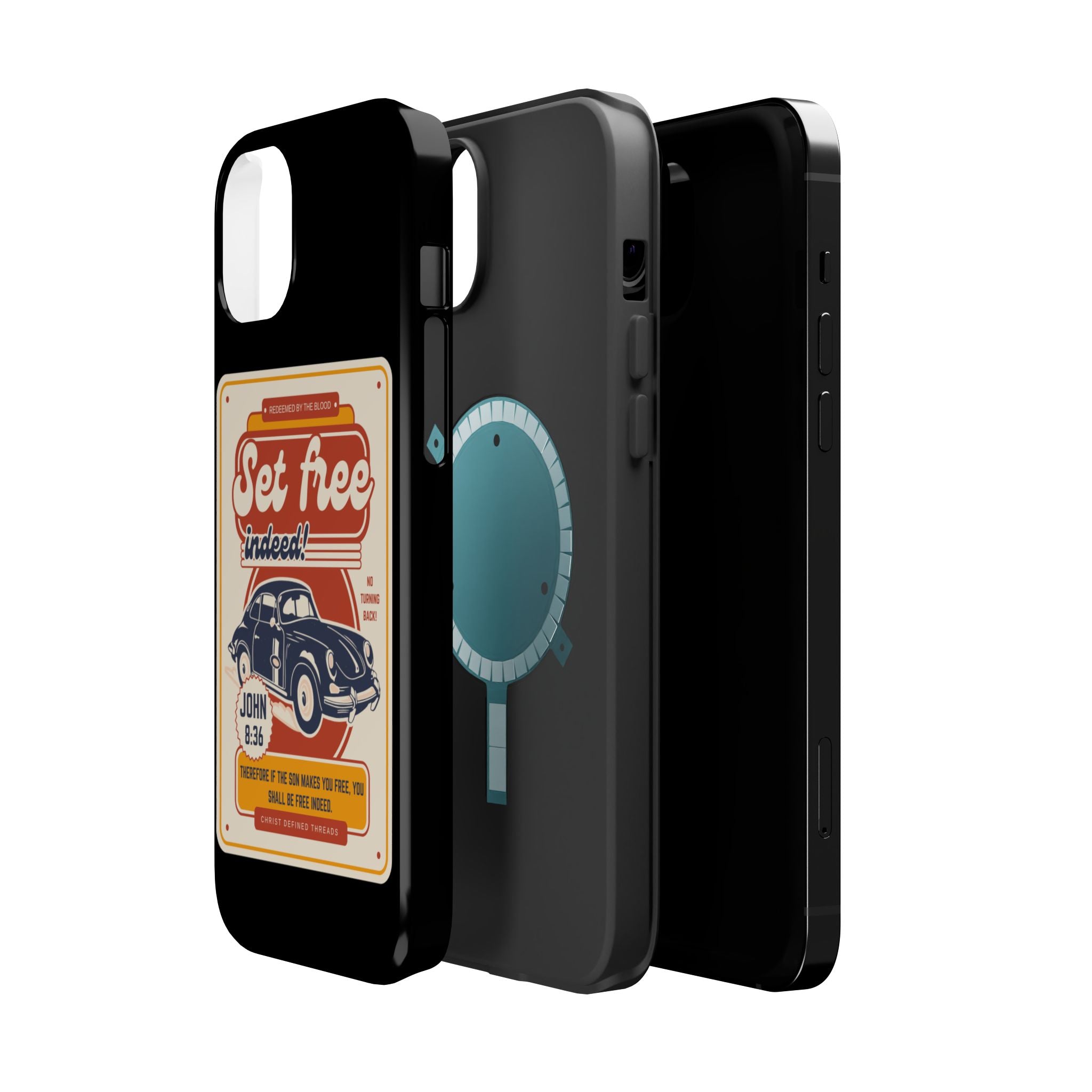 Men's 'Set free indeed' Vintage Graphic Phone Case — Magnetic Impact-Resistant