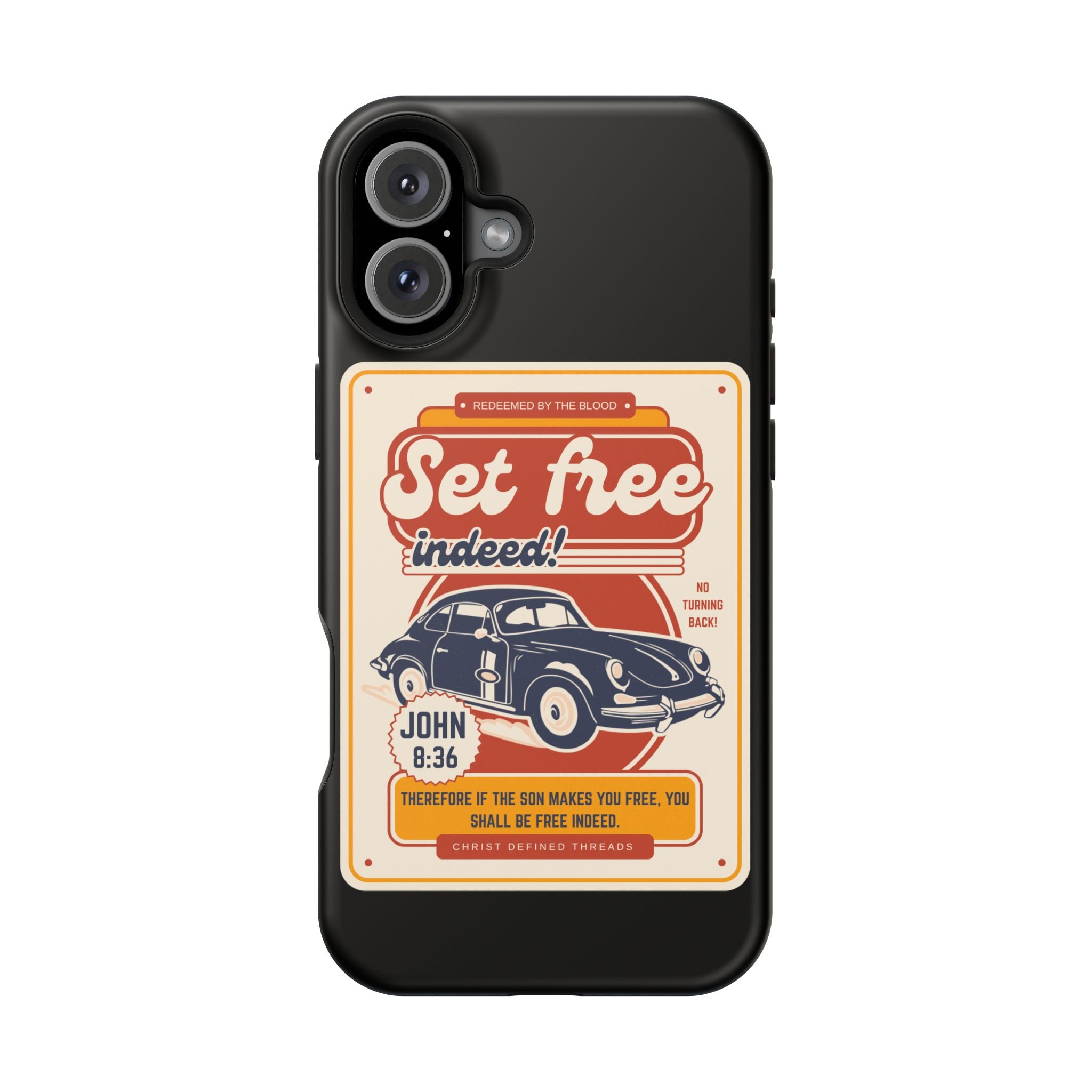 Men's 'Set free indeed' Vintage Graphic Phone Case — Magnetic Impact-Resistant