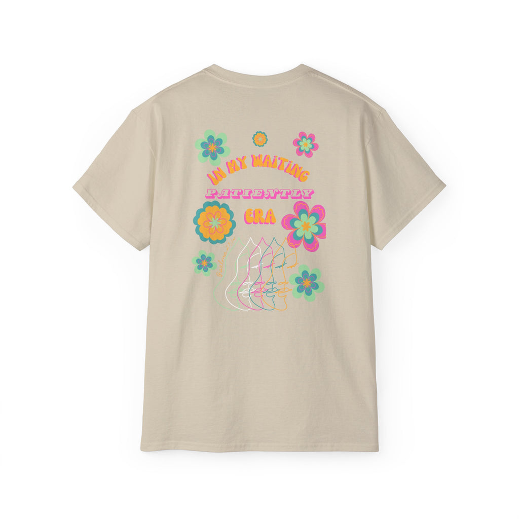 Retro Floral "In My Waiting Patiently Era" Ladies' V-Neck T-Shirt