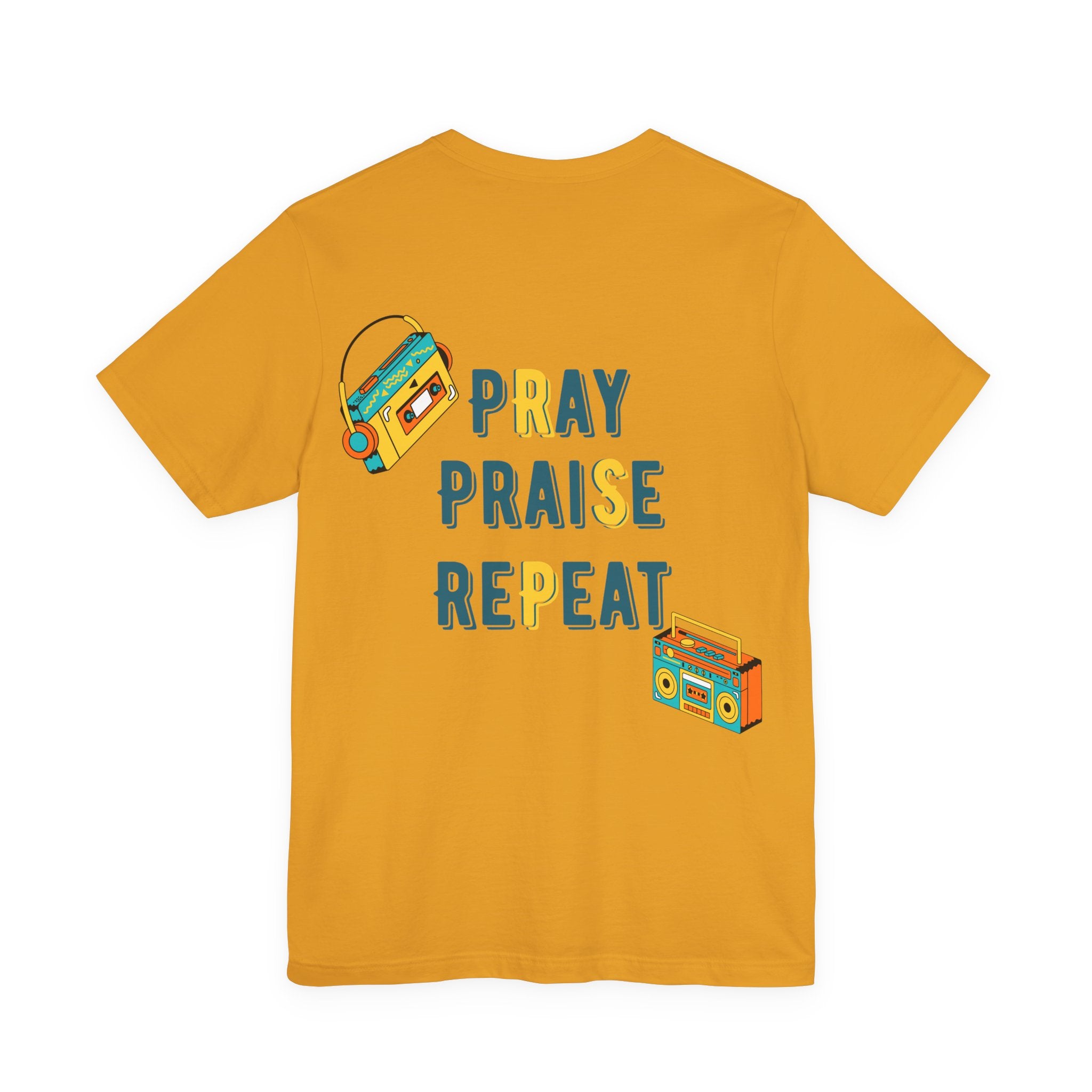Men's Pray Praise Repeat T-Shirt — Vintage Boombox Christian Tee