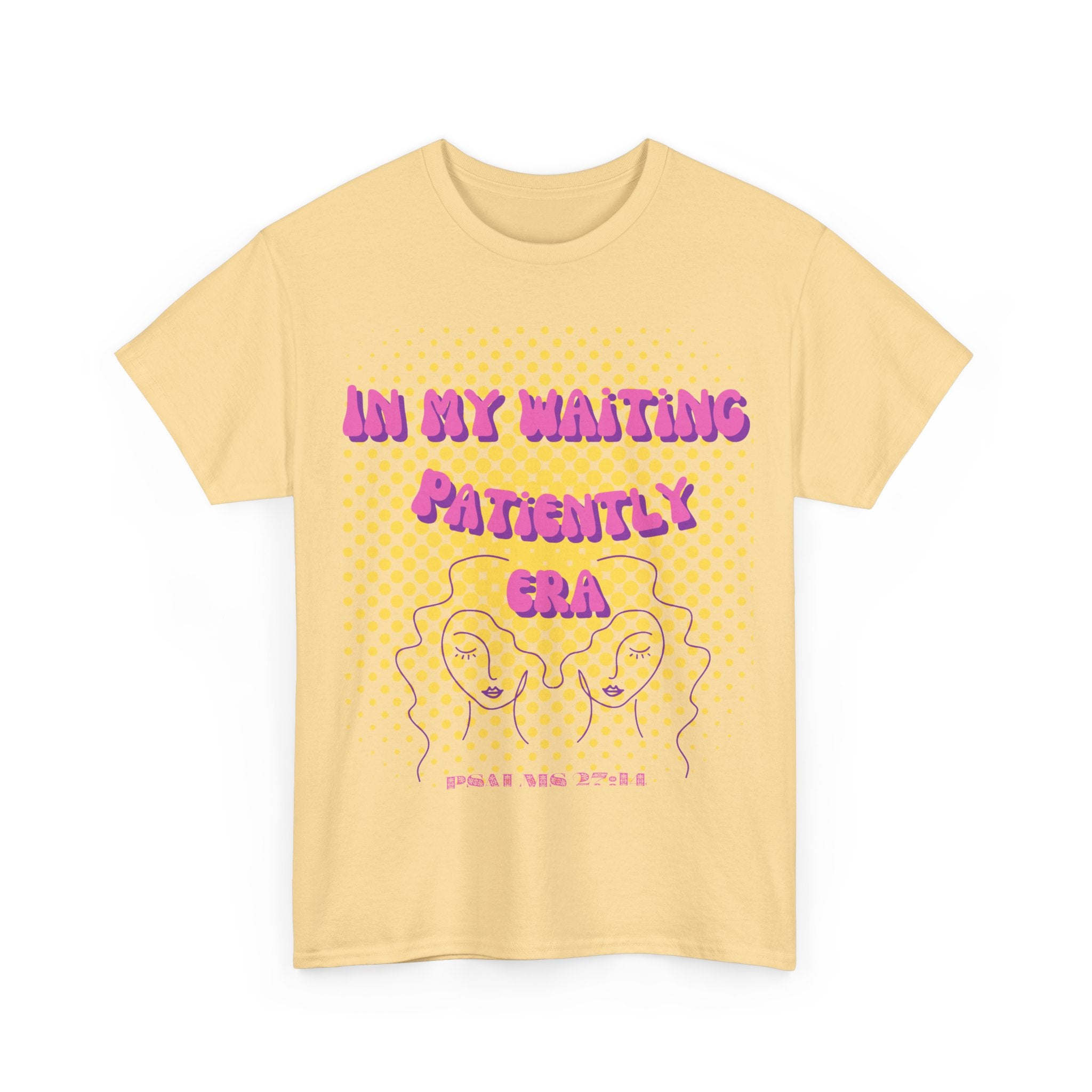 Women's 'In my Waiting Patiently Era' Tee - Yellow Graphic Jersey Short Sleeve