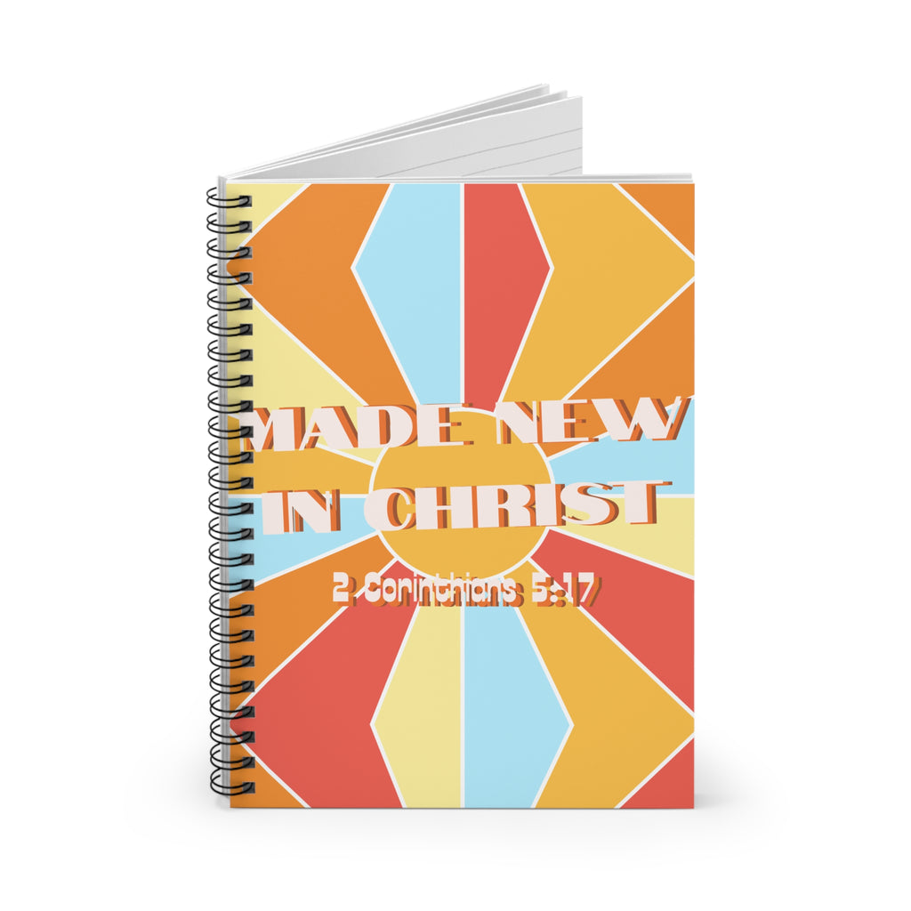 Made New in Christ Spiral Notebook — 2 Corinthians 5:17 Christian Journal