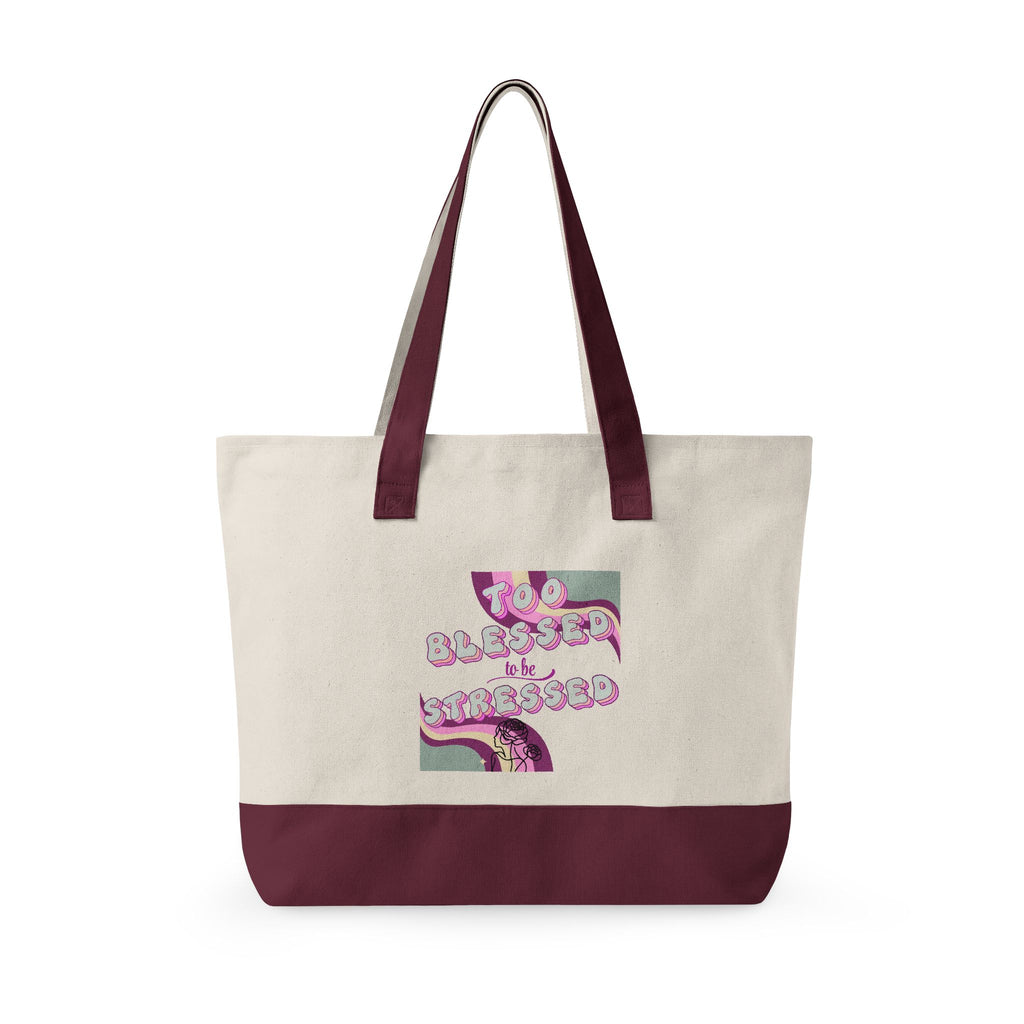 'Too blessed' Tote Bag — Retro Pink Design