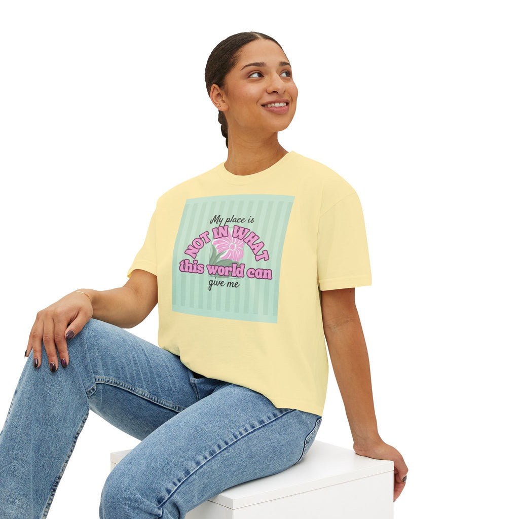 Women’s Retro Boxy Tee — 'My place is not in what this world can give me, But in the purpose God designed for my life'
