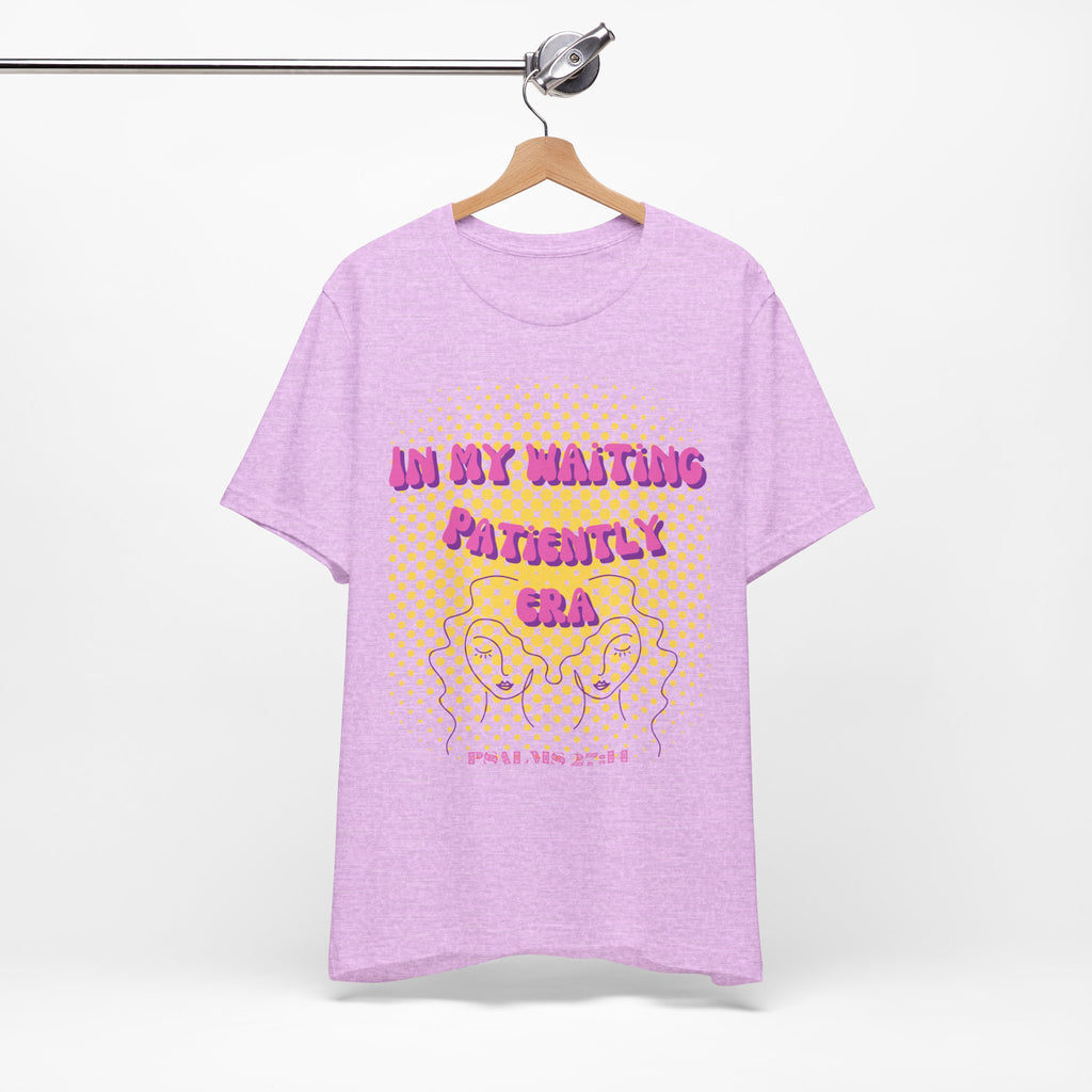 Women's 'In my Waiting Patiently Era' Tee - Yellow Graphic Jersey Short Sleeve