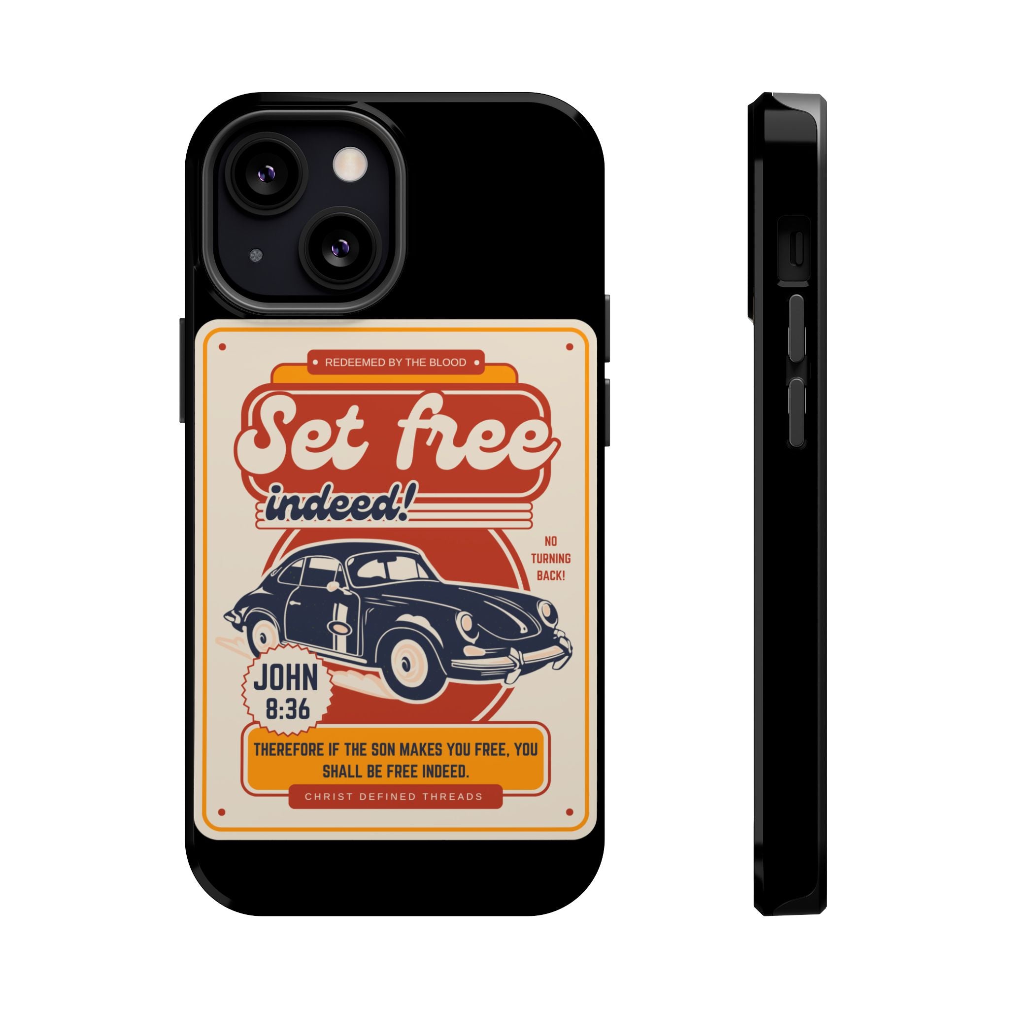 Men's 'Set free indeed' Vintage Graphic Phone Case — Magnetic Impact-Resistant
