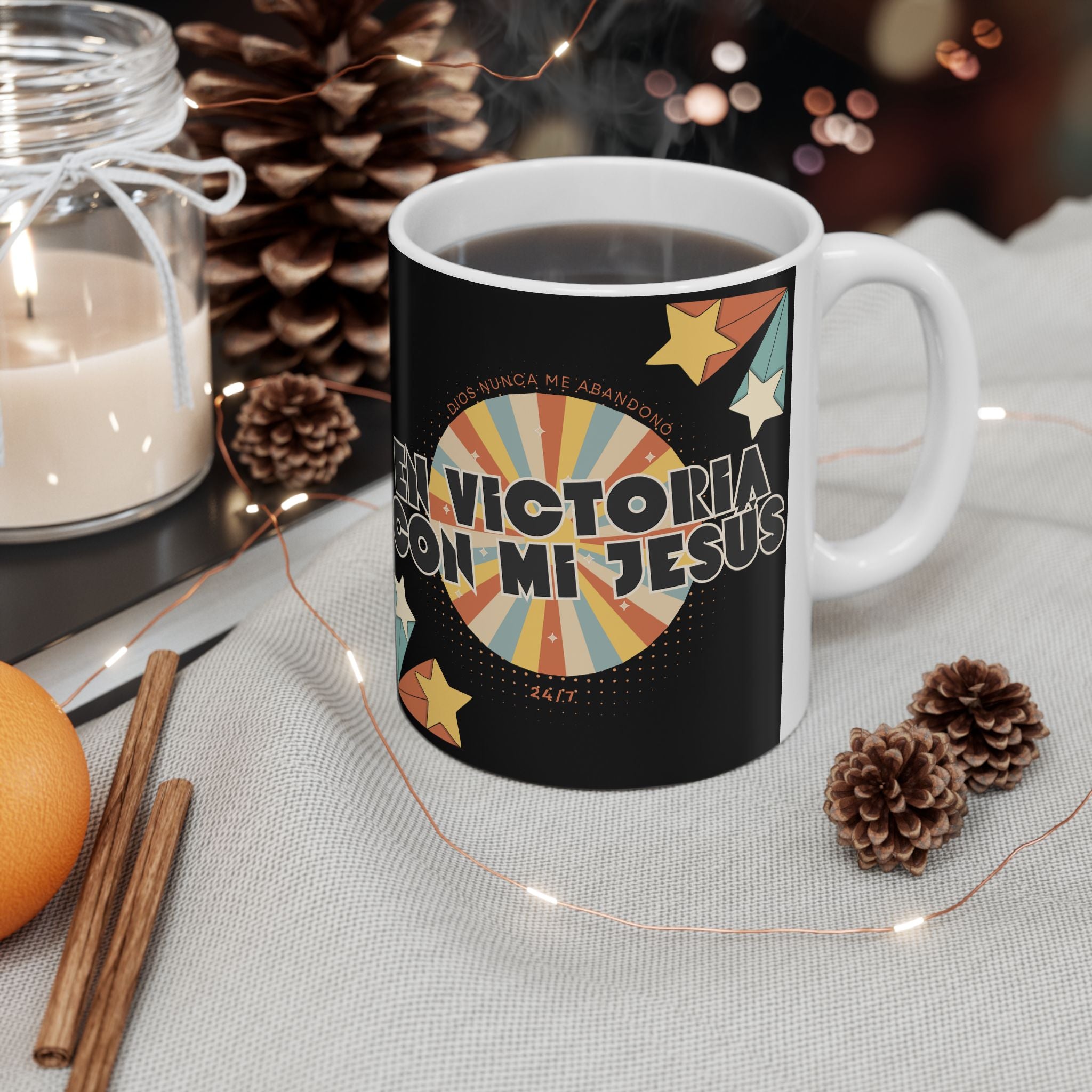 Taza para Café- 'En victoria con mi Jesús' Taza para hombres