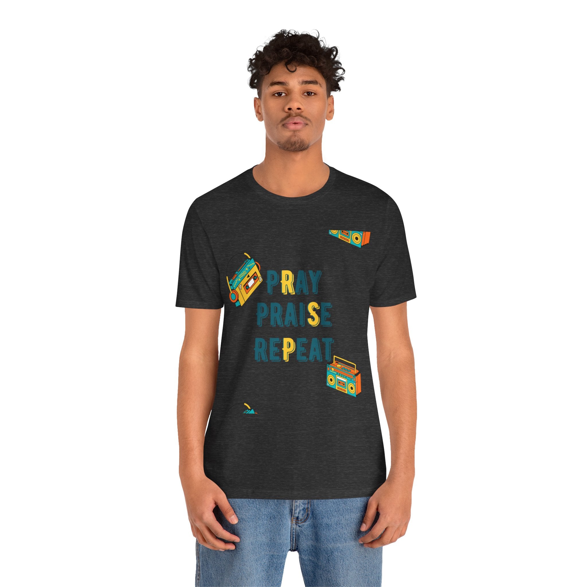 Pray Praise Repeat T-Shirt — Vintage Boombox Christian Tee