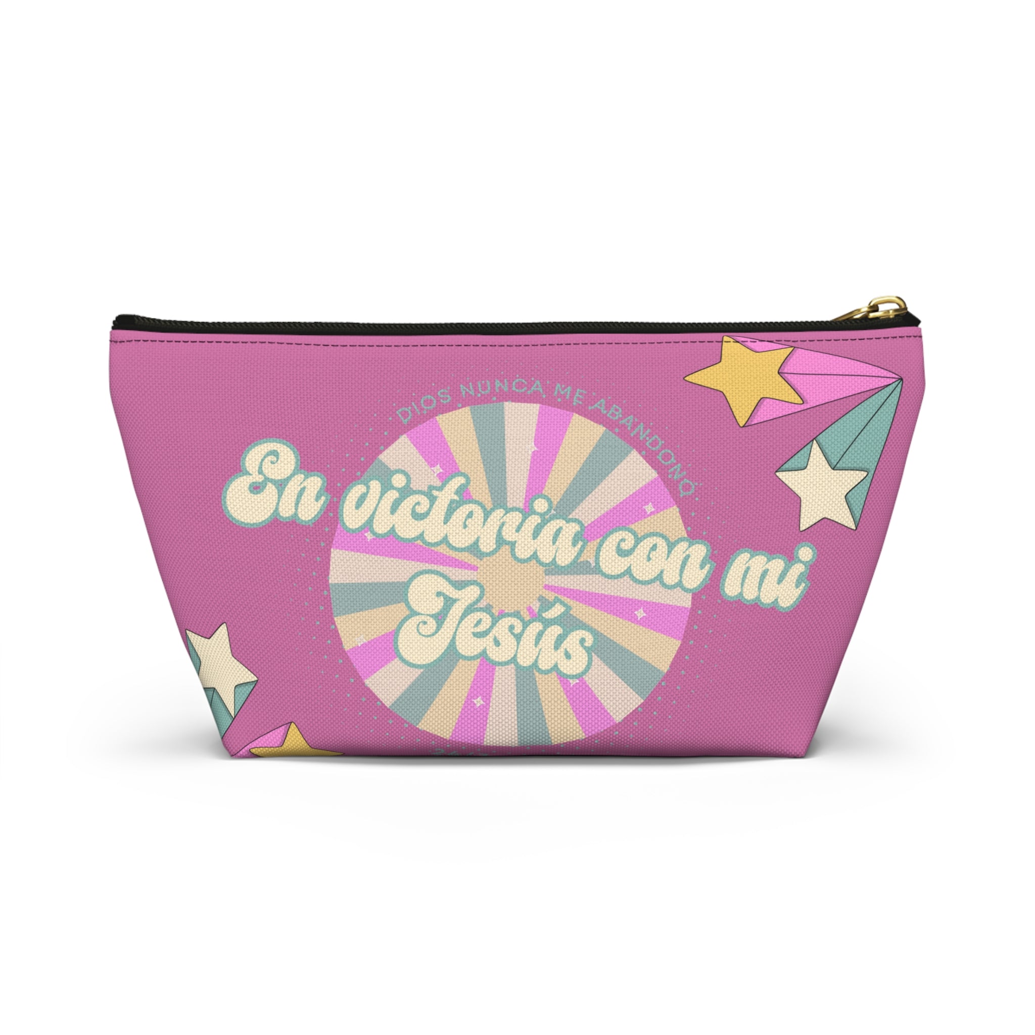 En victoria con mi Jesús Accessory Pouch — Pink Faith Bag