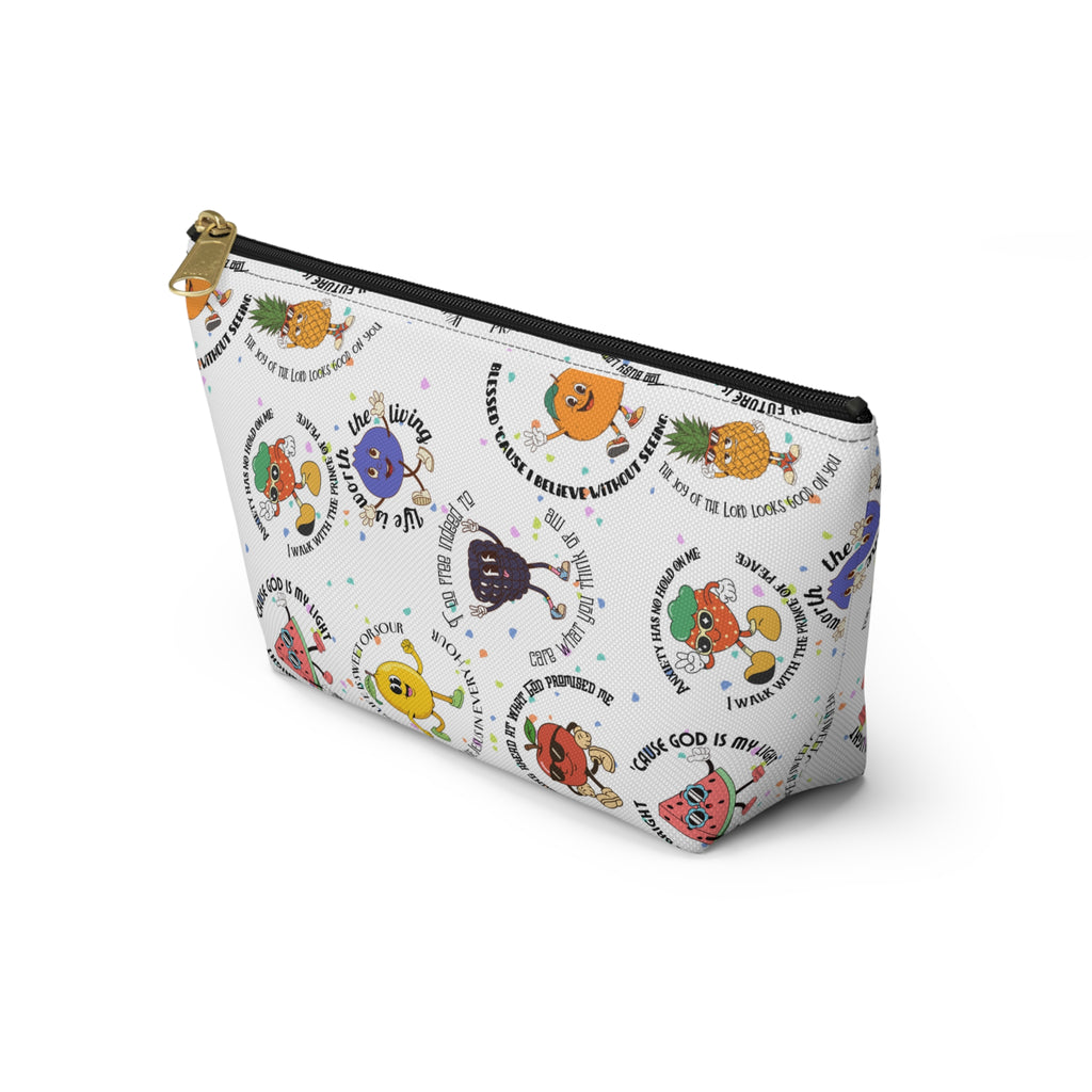 Fruitful Quotes Accessory Pouch — T-Bottom Bag